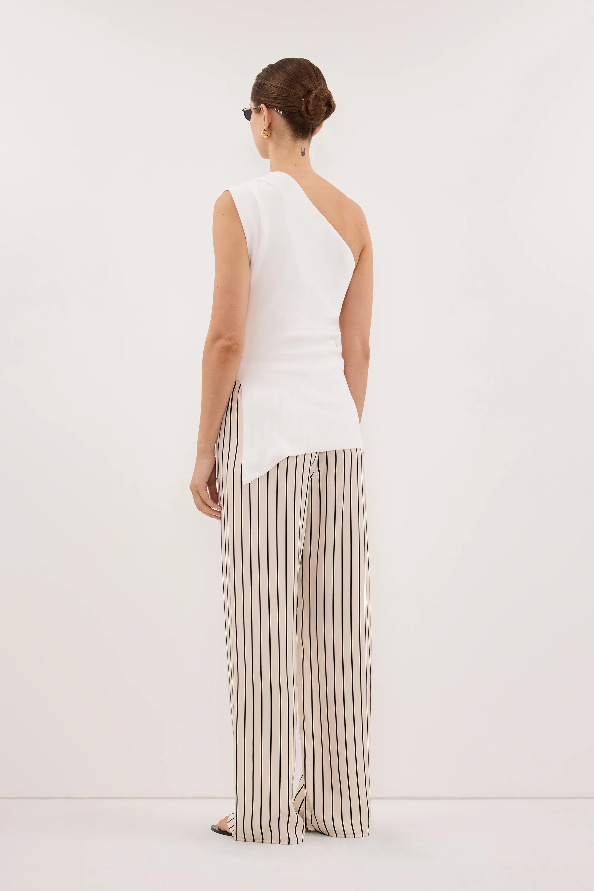 ADRIENNE CREAM STRIPE SILK PANT - Image 6
