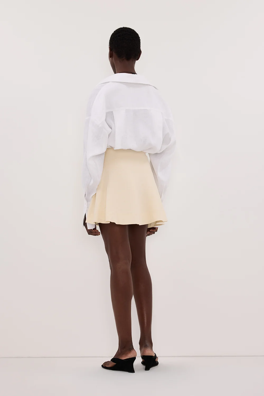 ALEA STRAW LINEN FLOUNCE MINI SKIRT - Image 4