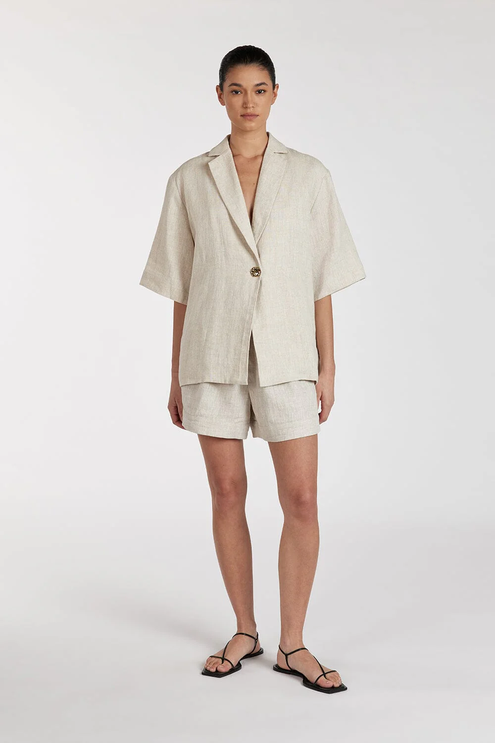 ALONDRA NATURAL LINEN SHORT