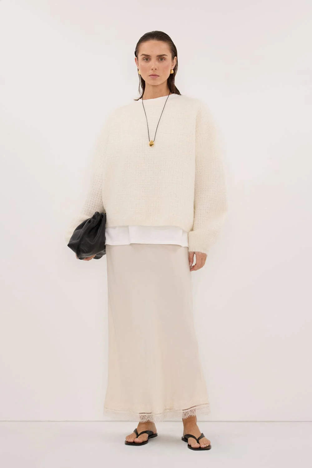 ALYSSA IVORY CREW NECK JUMPER
