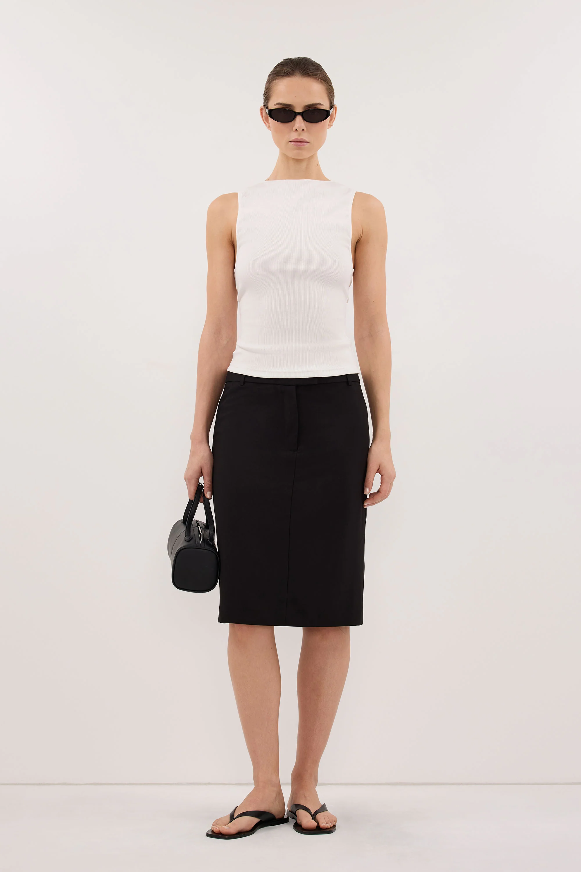 AMARA OFF WHITE BOAT NECK KNIT TANK - Image 3