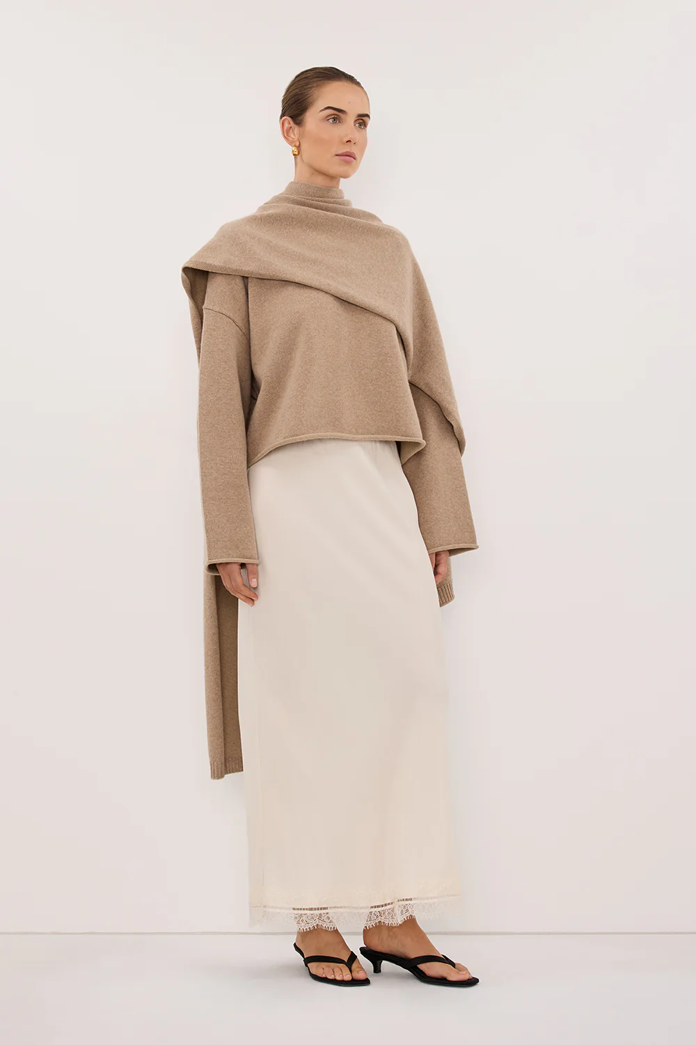 ANDIE OAT SCARF KNIT SWEATER - Image 3