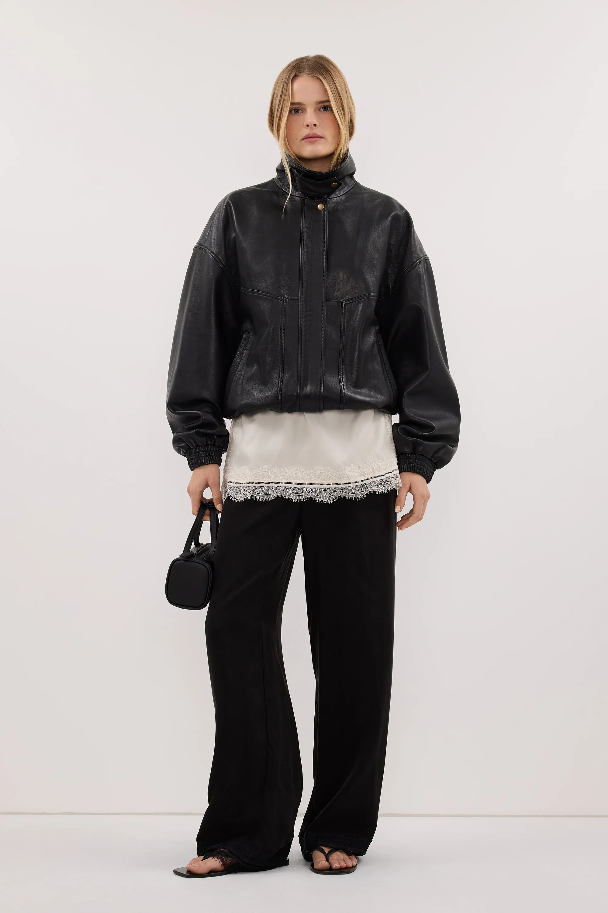 ANDREA BLACK CUPRO LACE PANT
