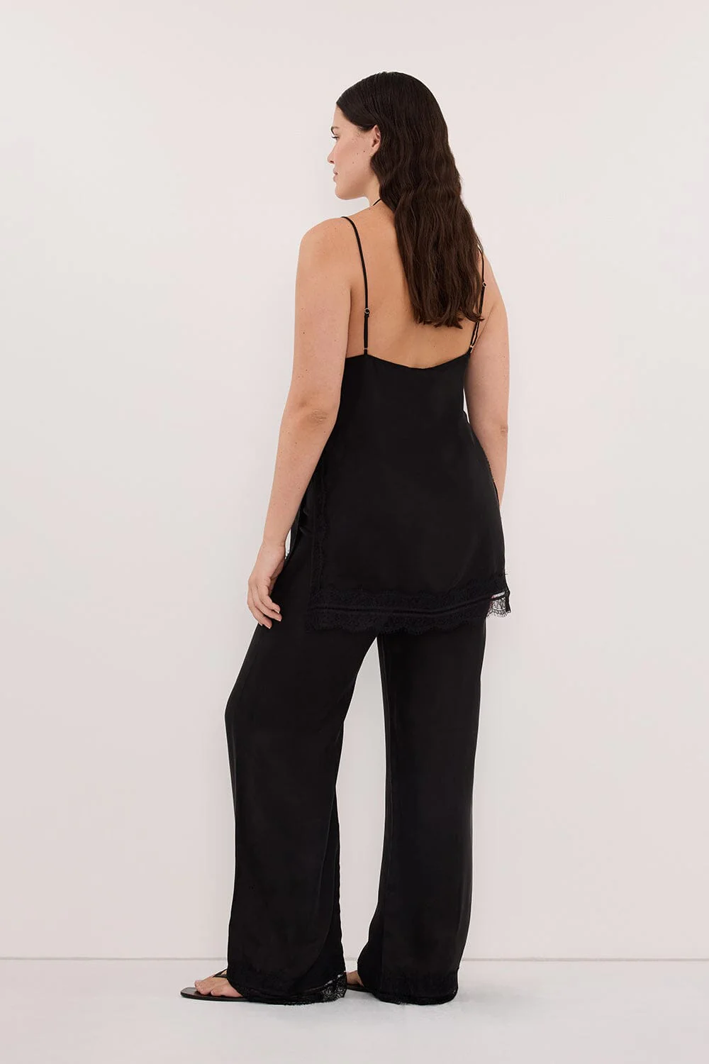 ANDREA BLACK CUPRO LACE PANT - Image 7