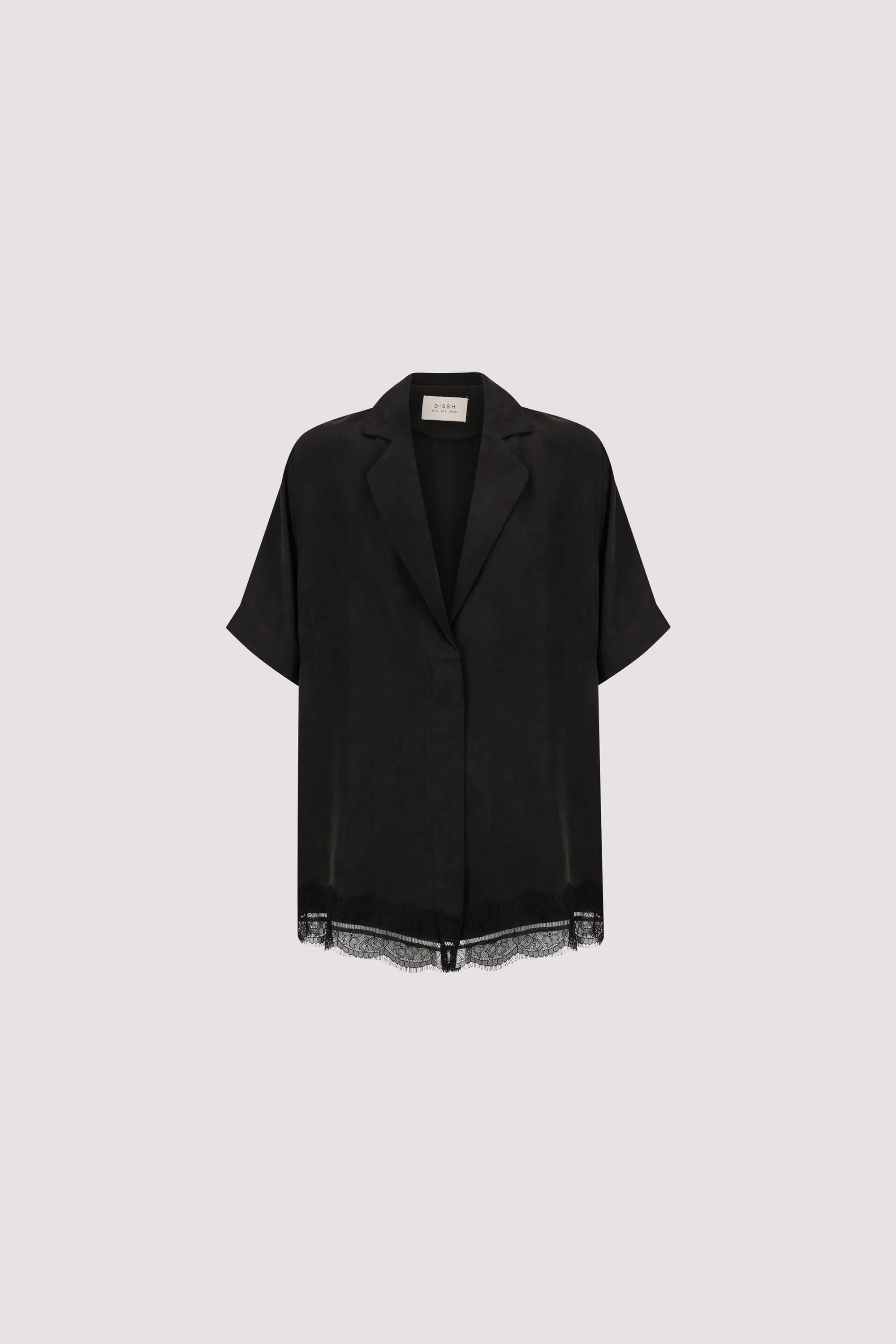 ANDREA BLACK CUPRO LACE SHIRT - Image 8