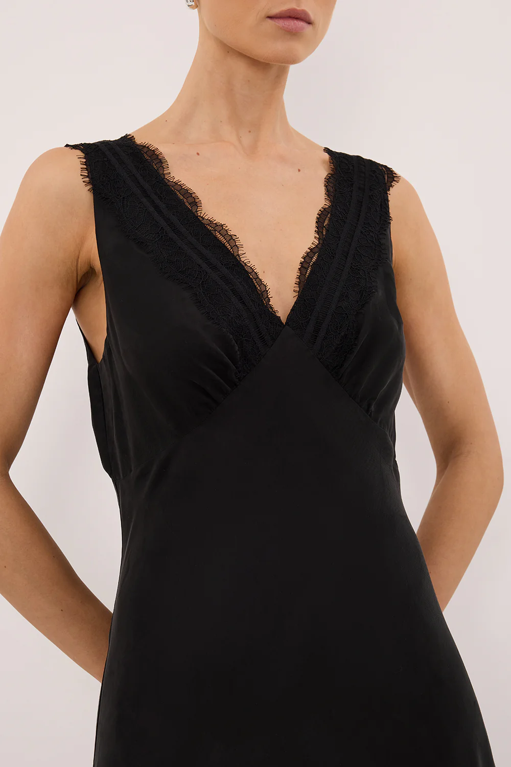 ANDREA BLACK CUPRO MIDI DRESS - Image 6