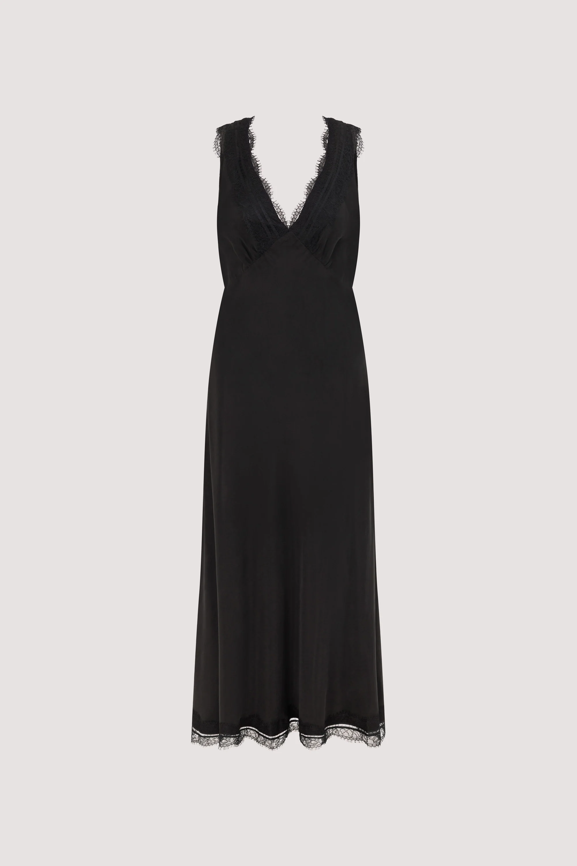 ANDREA BLACK CUPRO MIDI DRESS - Image 7