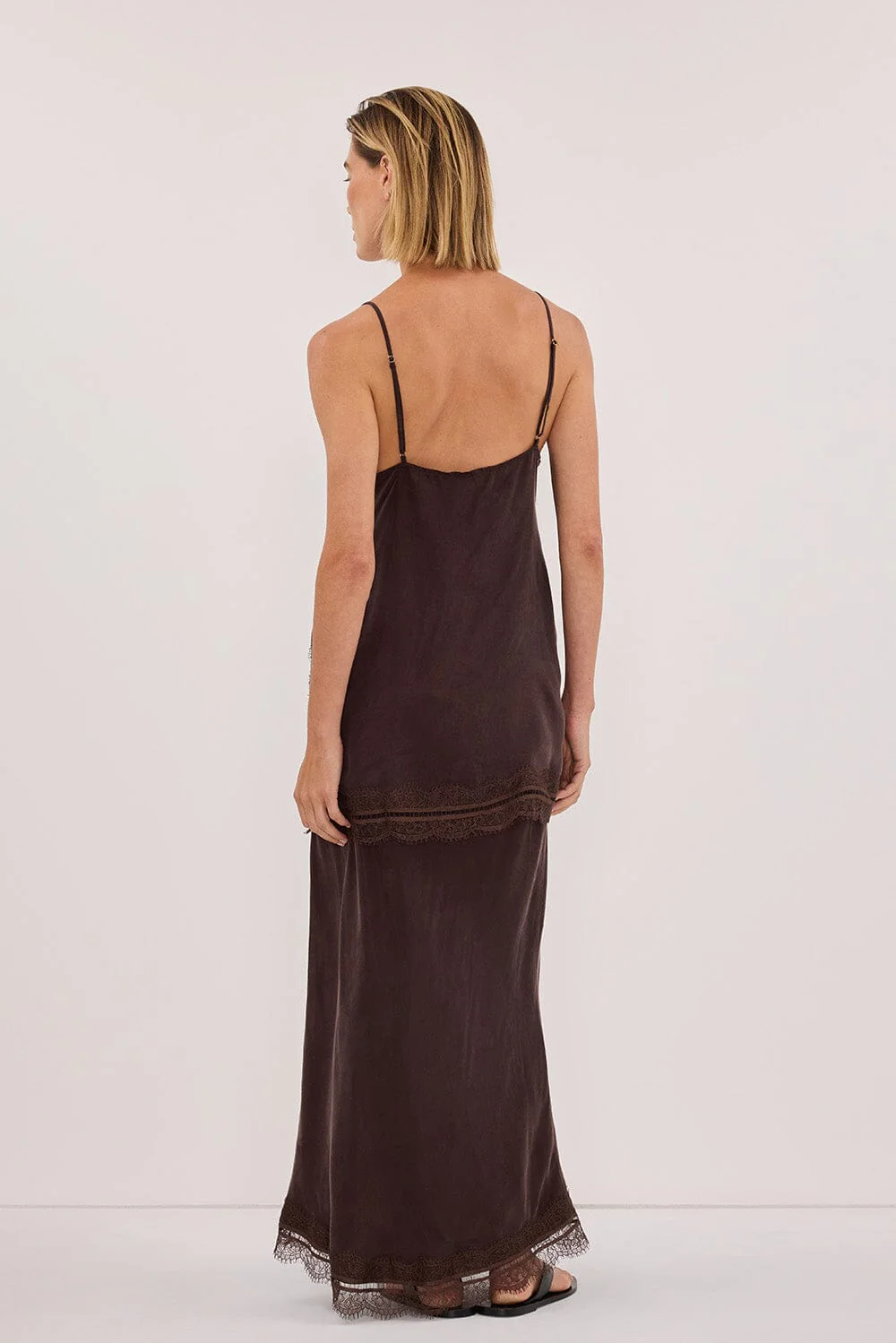 ANDREA PLUM CHOC CUPRO MIDI SKIRT - Image 3