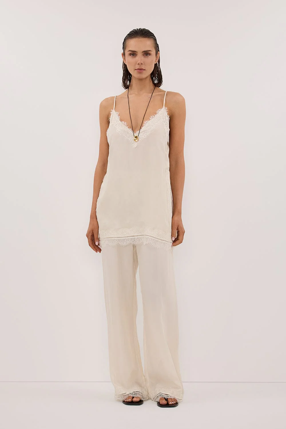 ANDREA SANDSTONE CUPRO LACE PANT - Image 3