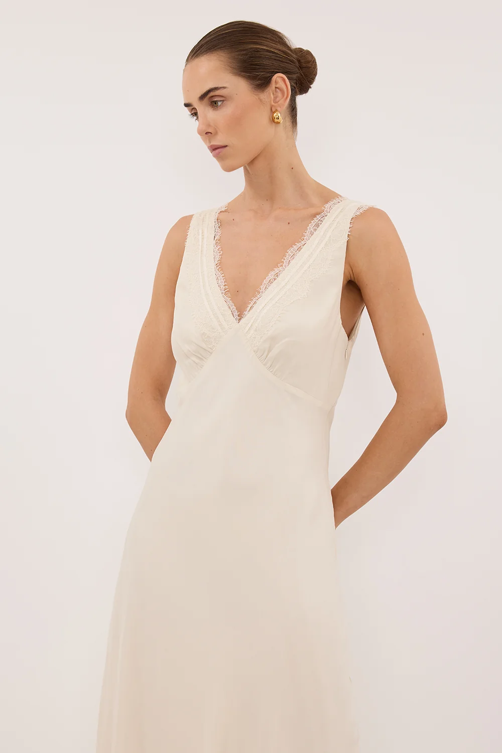 ANDREA SANDSTONE CUPRO MIDI DRESS - Image 2
