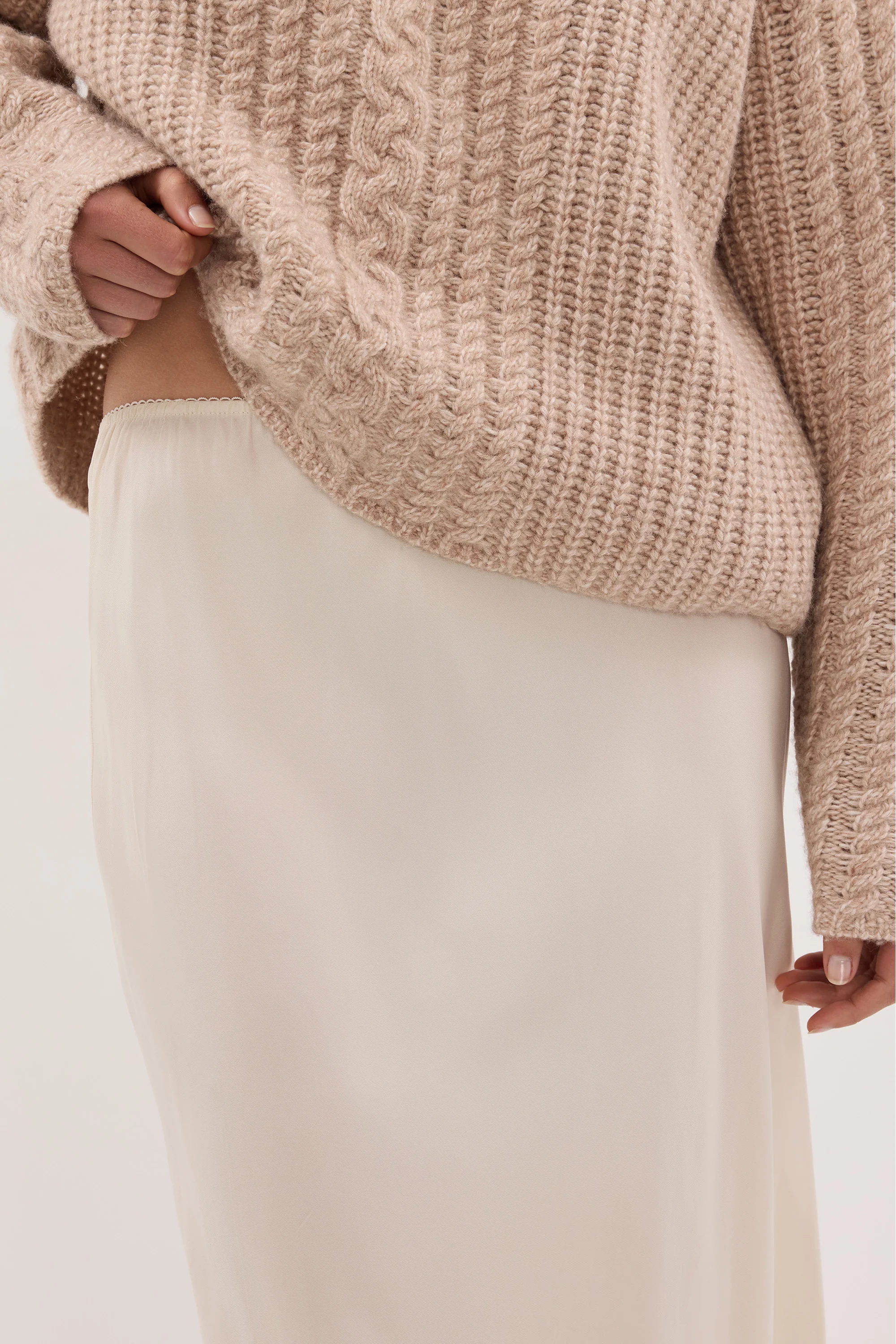 ANDREA SANDSTONE CUPRO LACE MIDI SKIRT - Image 6
