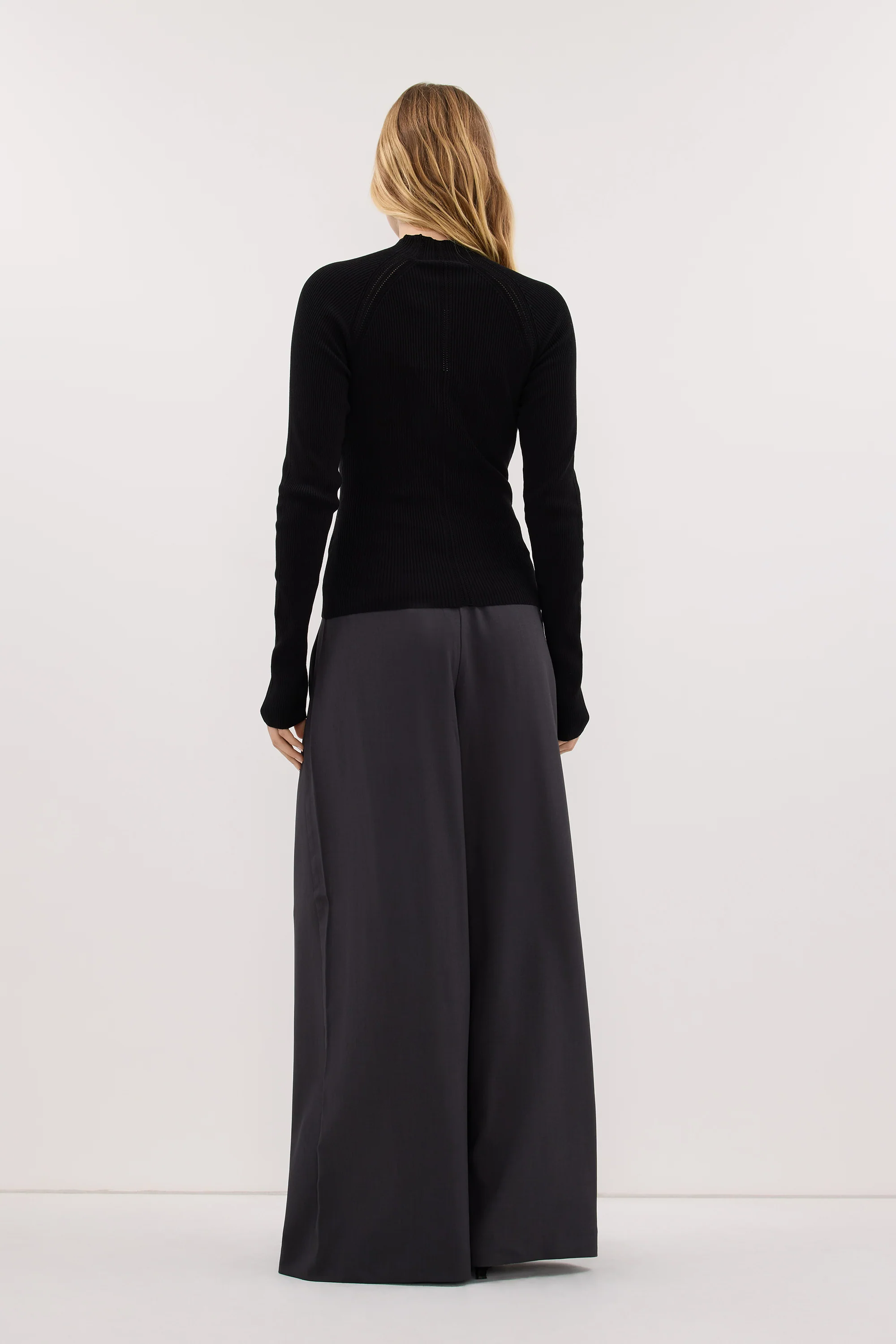 ANGEL BLACK RAGLAN FUNNEL NECK TOP - Image 3