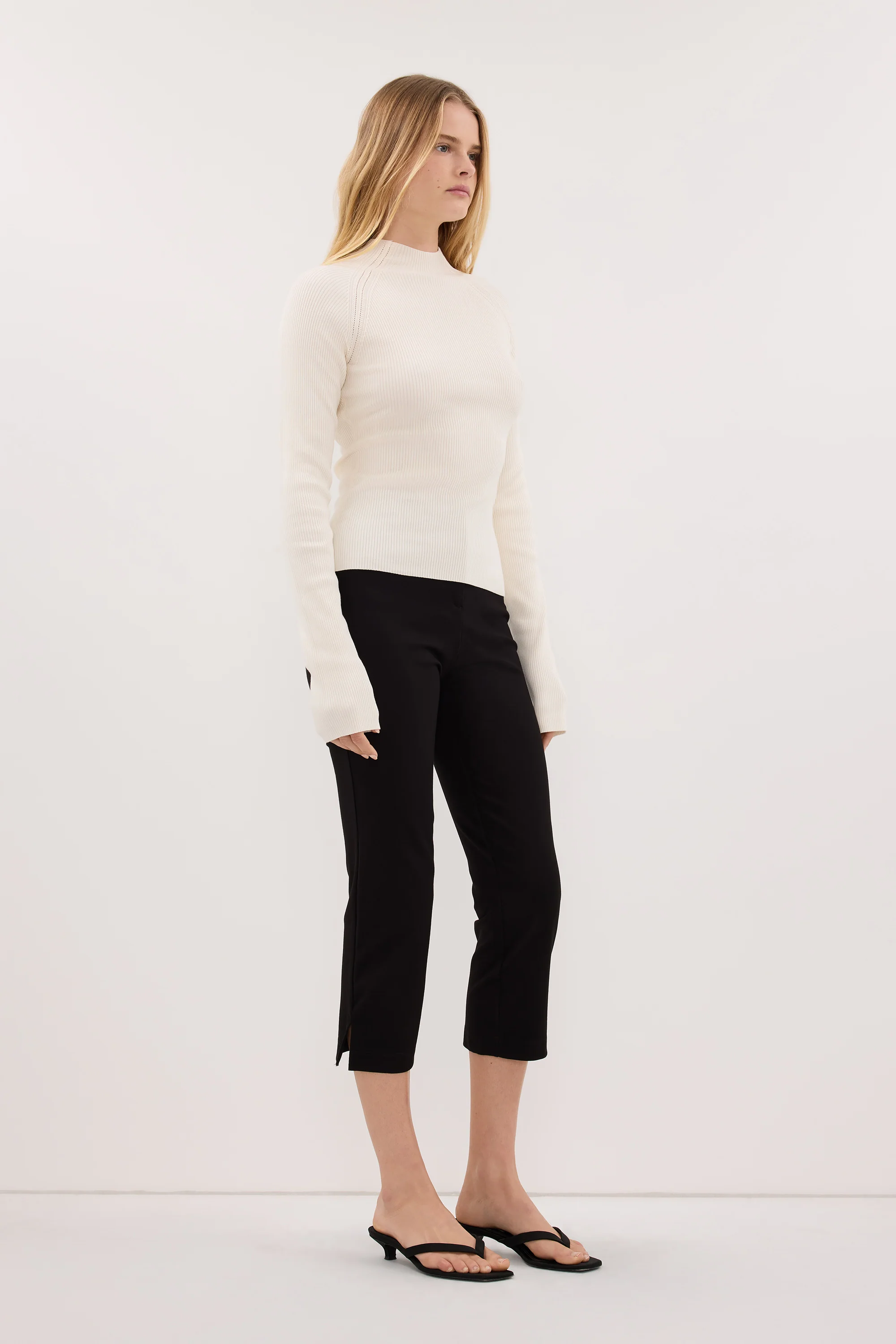 ANGEL CREAM RAGLAN FUNNEL NECK TOP - Image 3