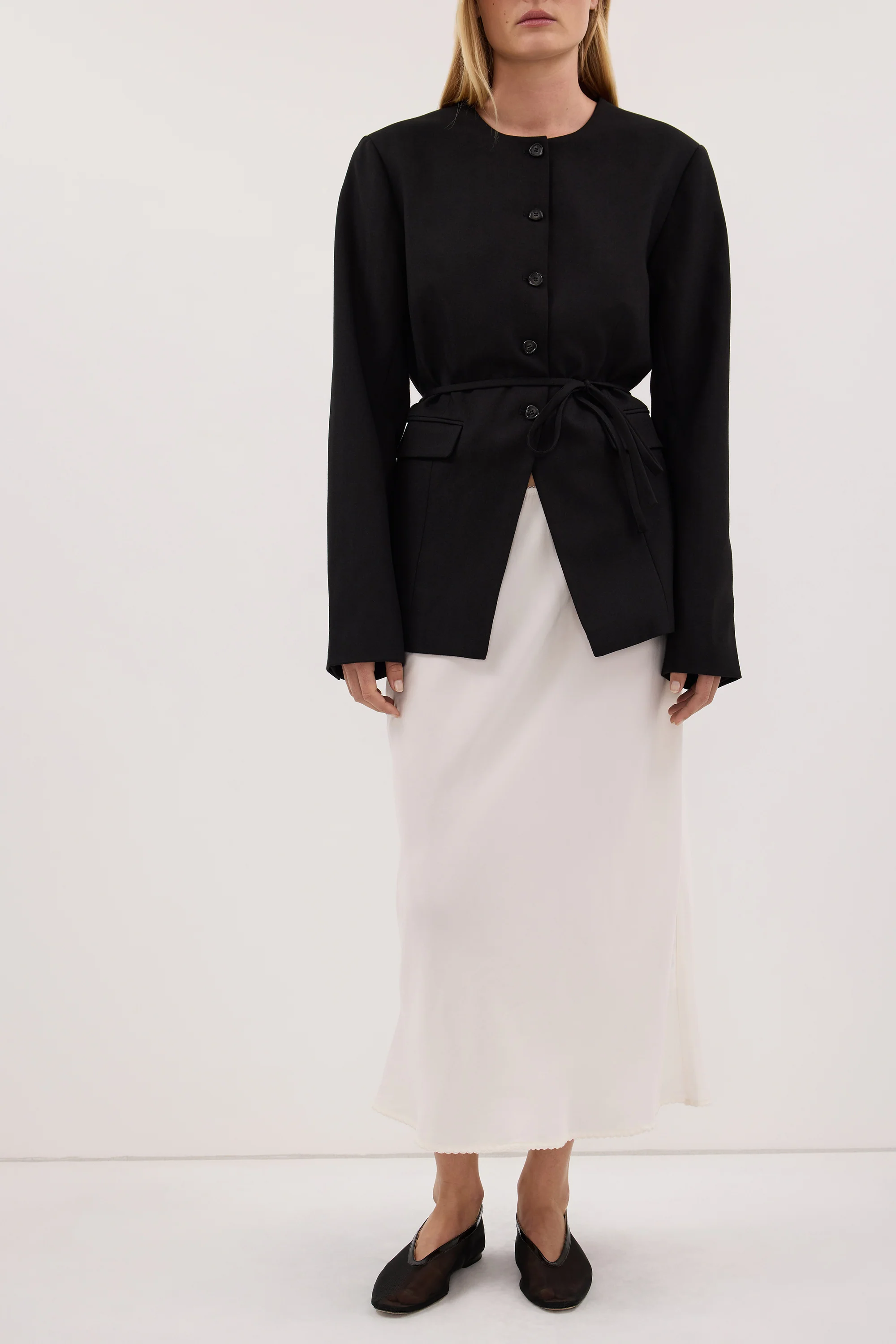 ARELIA WHITE CUPRO MIDI SKIRT - Image 2