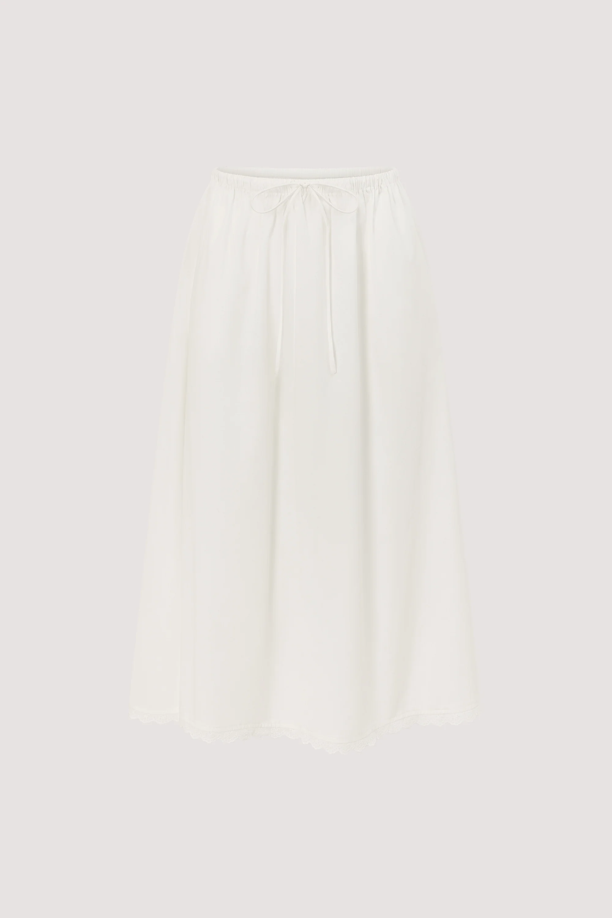 ARLETTE WHITE COTTON GATHERED 7/8 SKIRT - Image 8