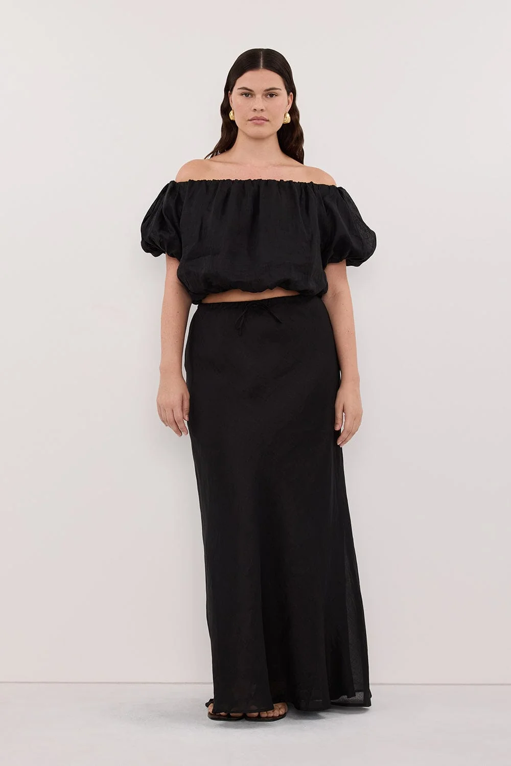 ARLO BLACK RAMIE OFF SHOULDER BUBBLE TOP - Image 6