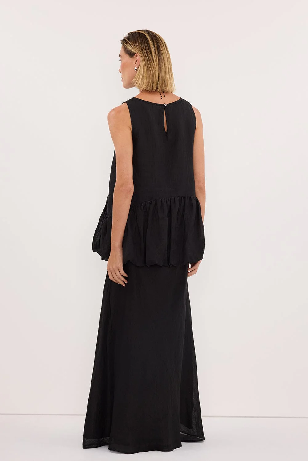 ARLO BLACK RAMIE DROP WAIST TOP - Image 3