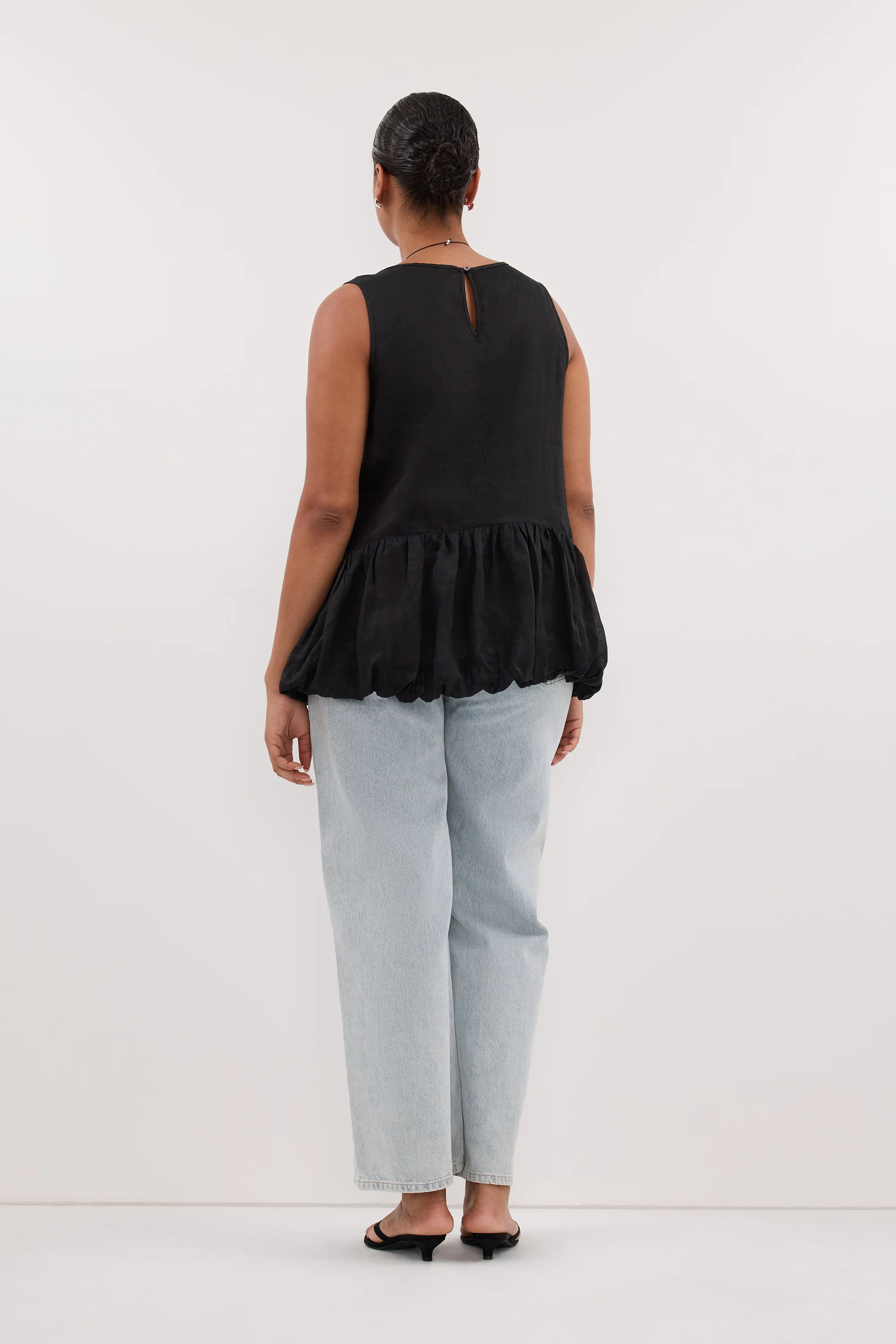 ARLO BLACK RAMIE DROP WAIST TOP - Image 6