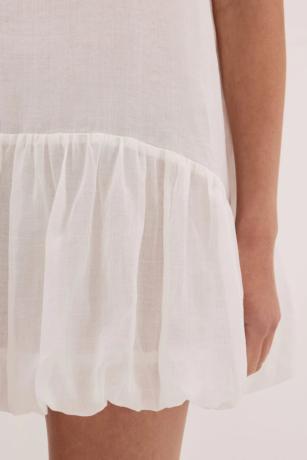 ARLO WHITE RAMIE BUBBLE MINI DRESS - Image 5