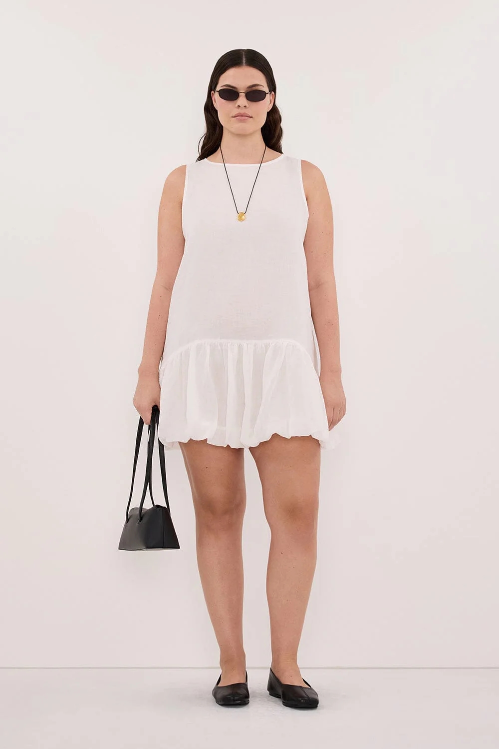 ARLO WHITE RAMIE BUBBLE MINI DRESS - Image 6