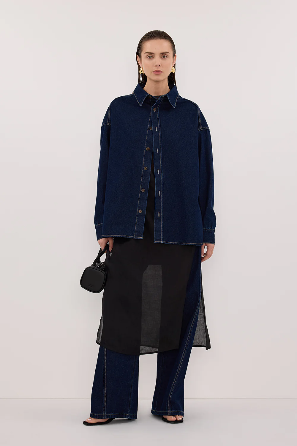 ASHTON INDIGO OVERSIZED DENIM SHIRT - Image 3