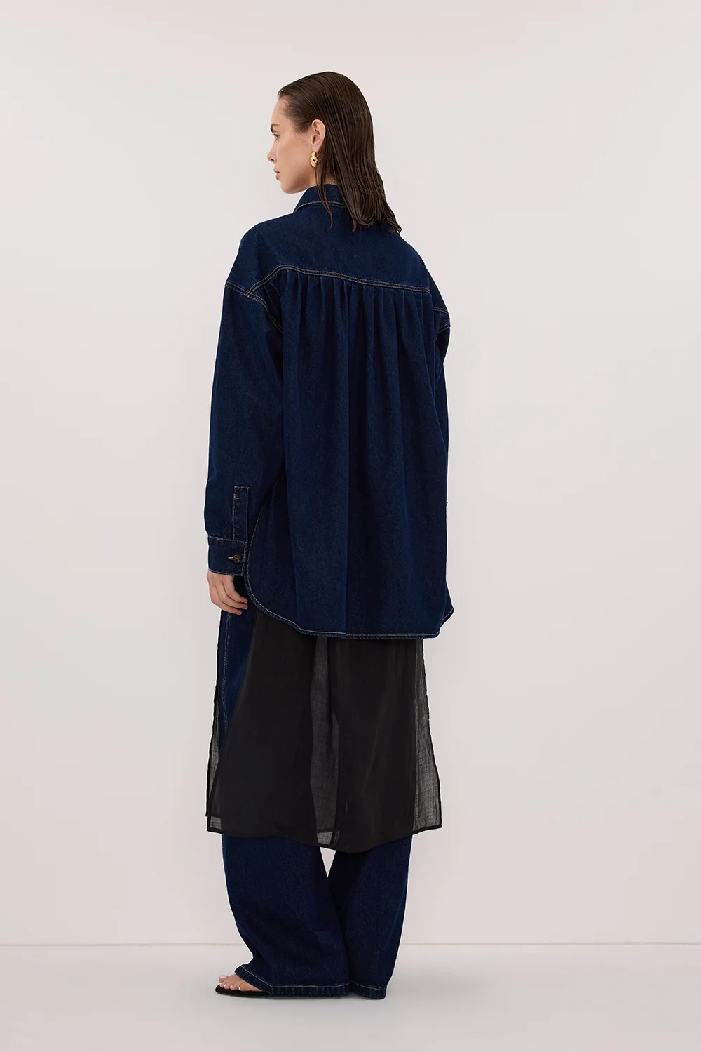 ASHTON INDIGO OVERSIZED DENIM SHIRT - Image 4