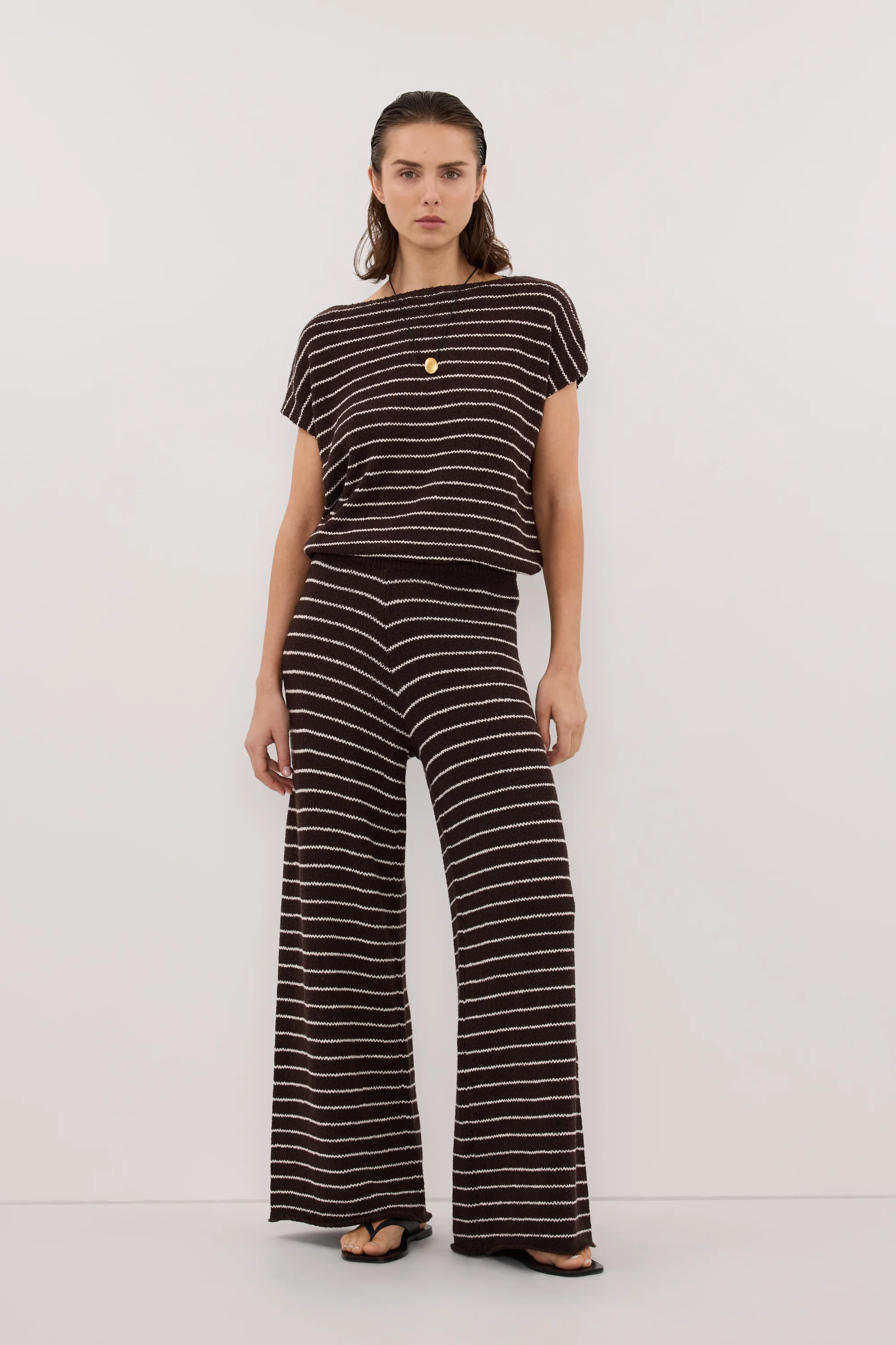 ASPEN CHOC STRIPE KNIT TOP - Image 6