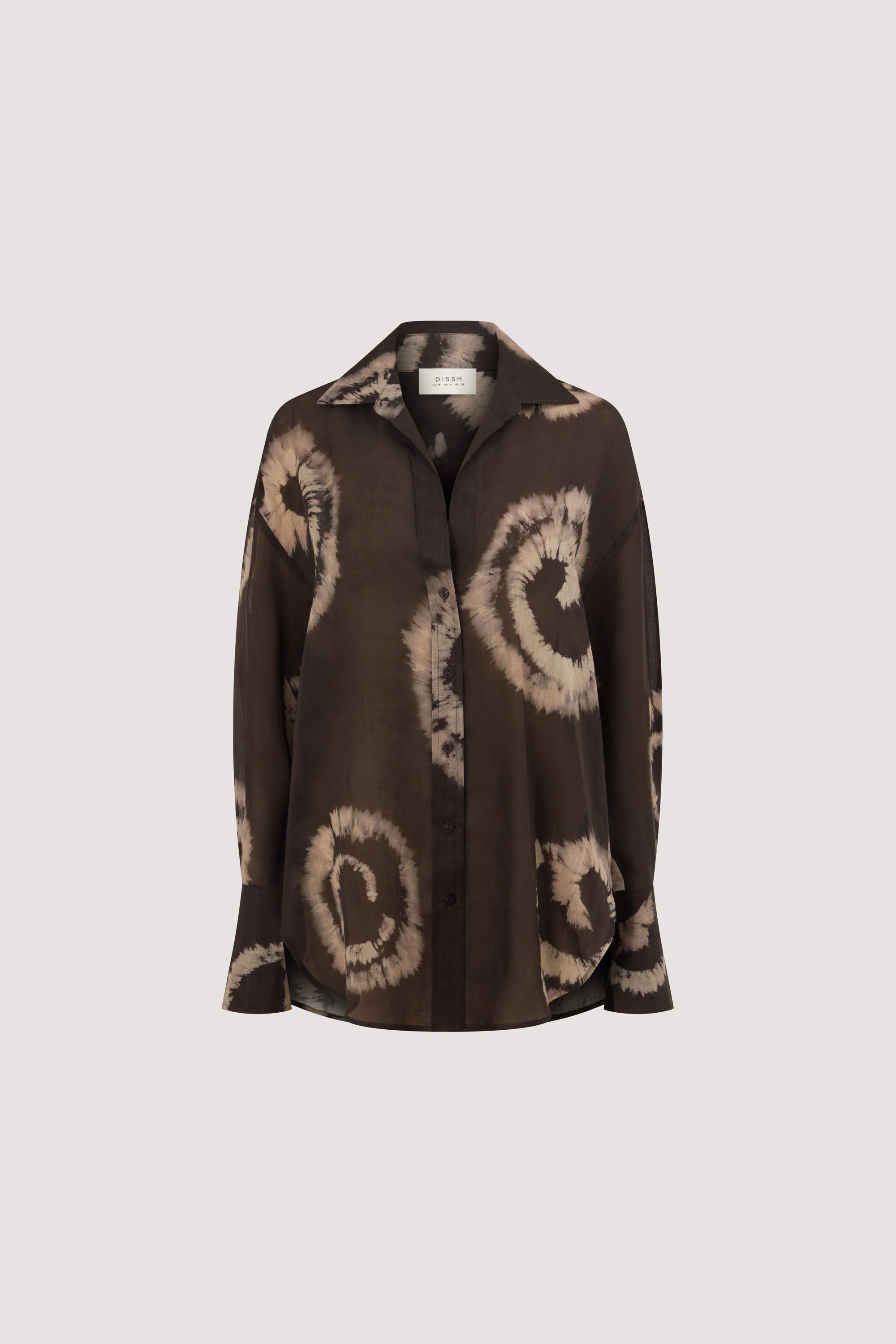 AURA DARK CHOC TIE DYE RAMIE SHIRT - Image 5