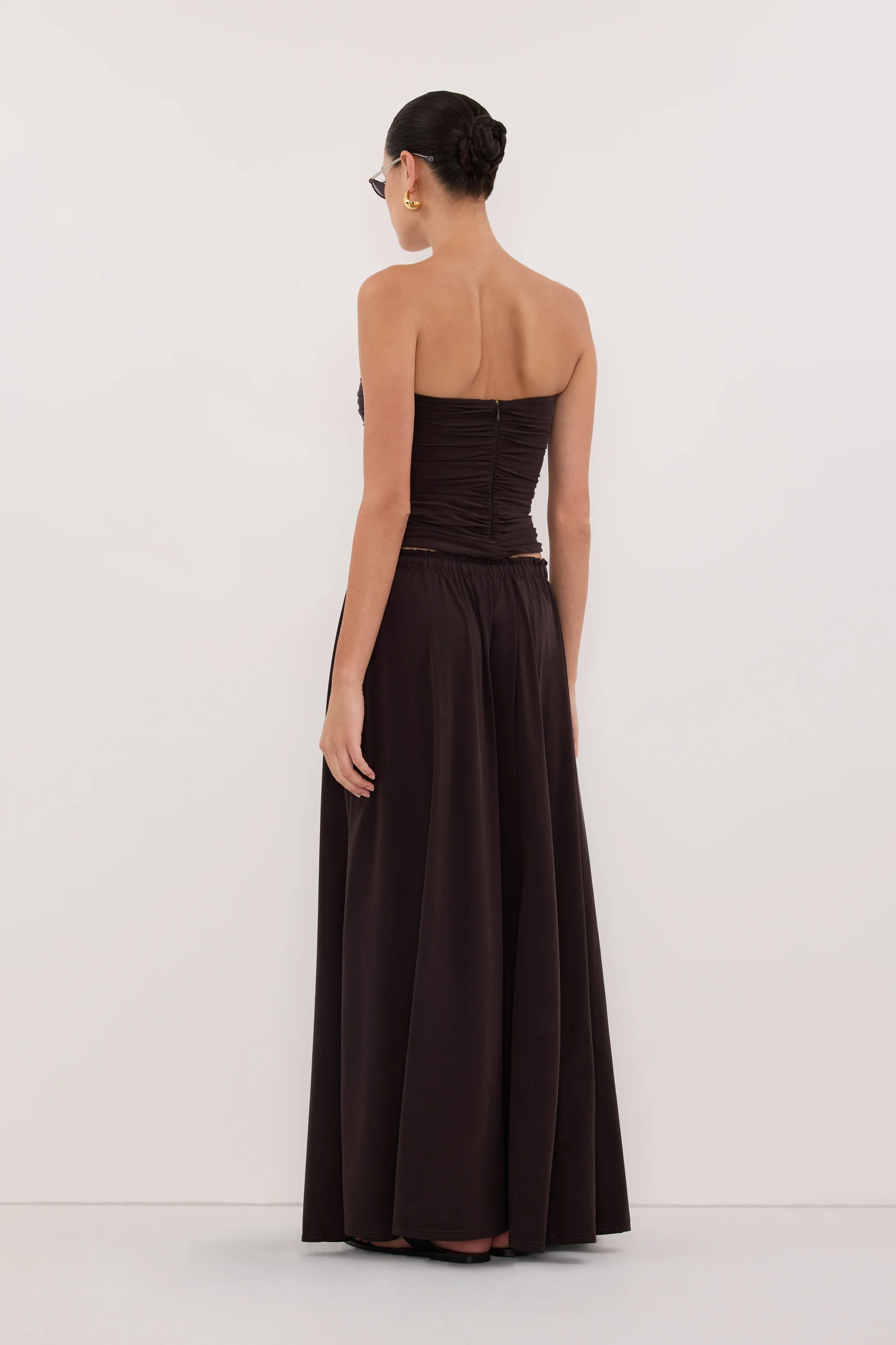 AVA BURNT CHOC MODAL BLEND MIDI SKIRT - Image 6