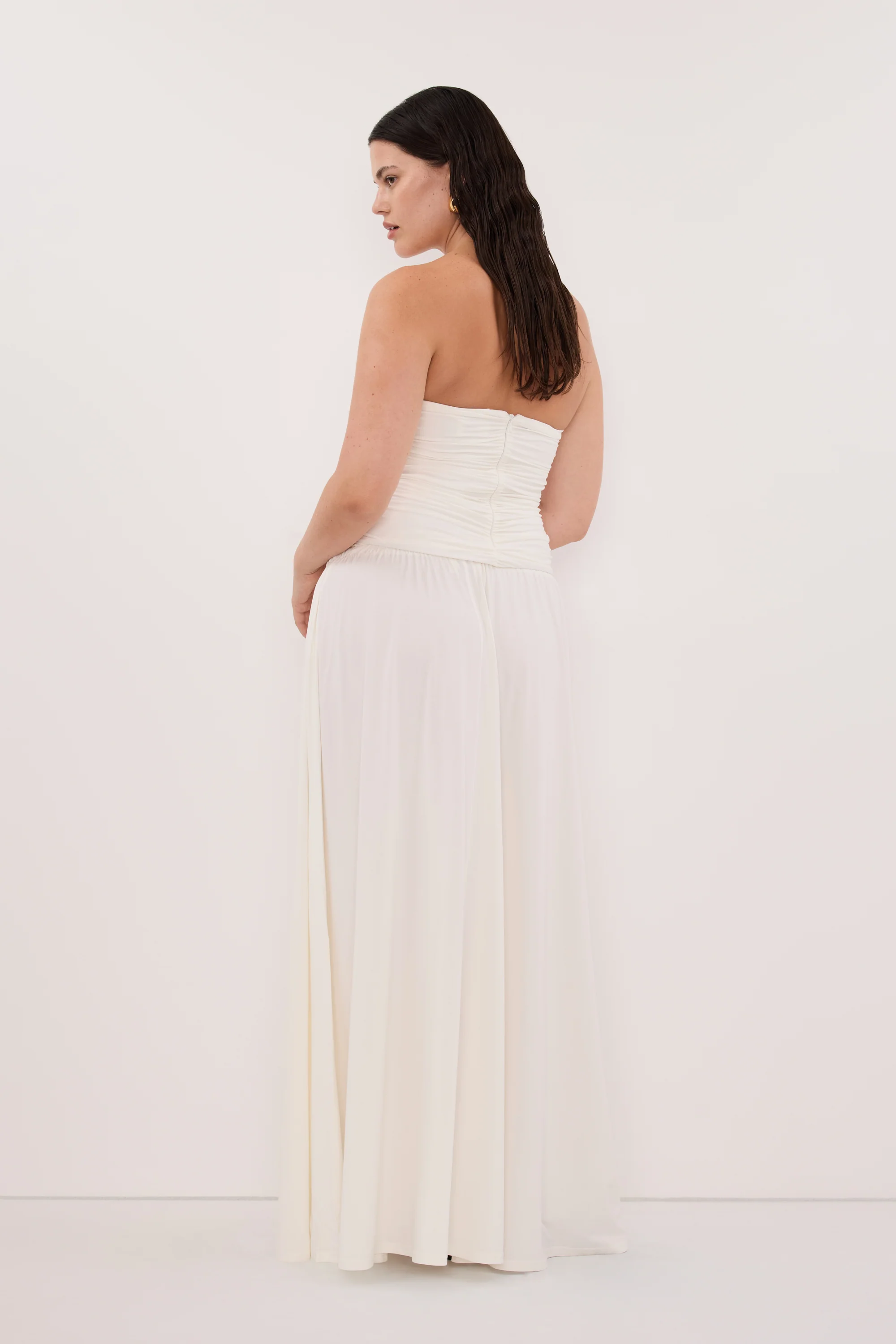 AVA OFF WHITE MODAL BLEND MIDI SKIRT - Image 7