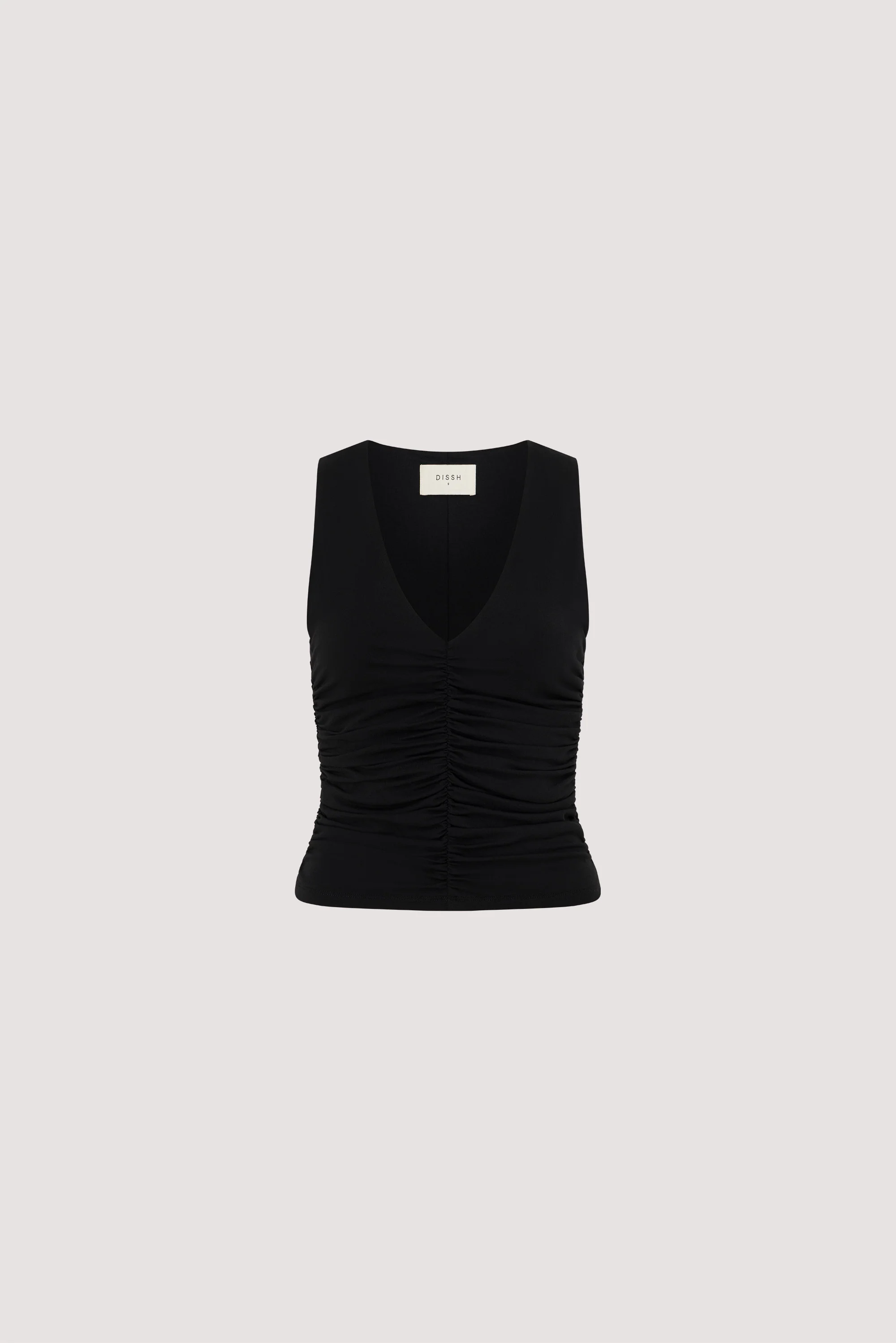 AVELIN BLACK RUCHED V NECK KNIT TOP - Image 5