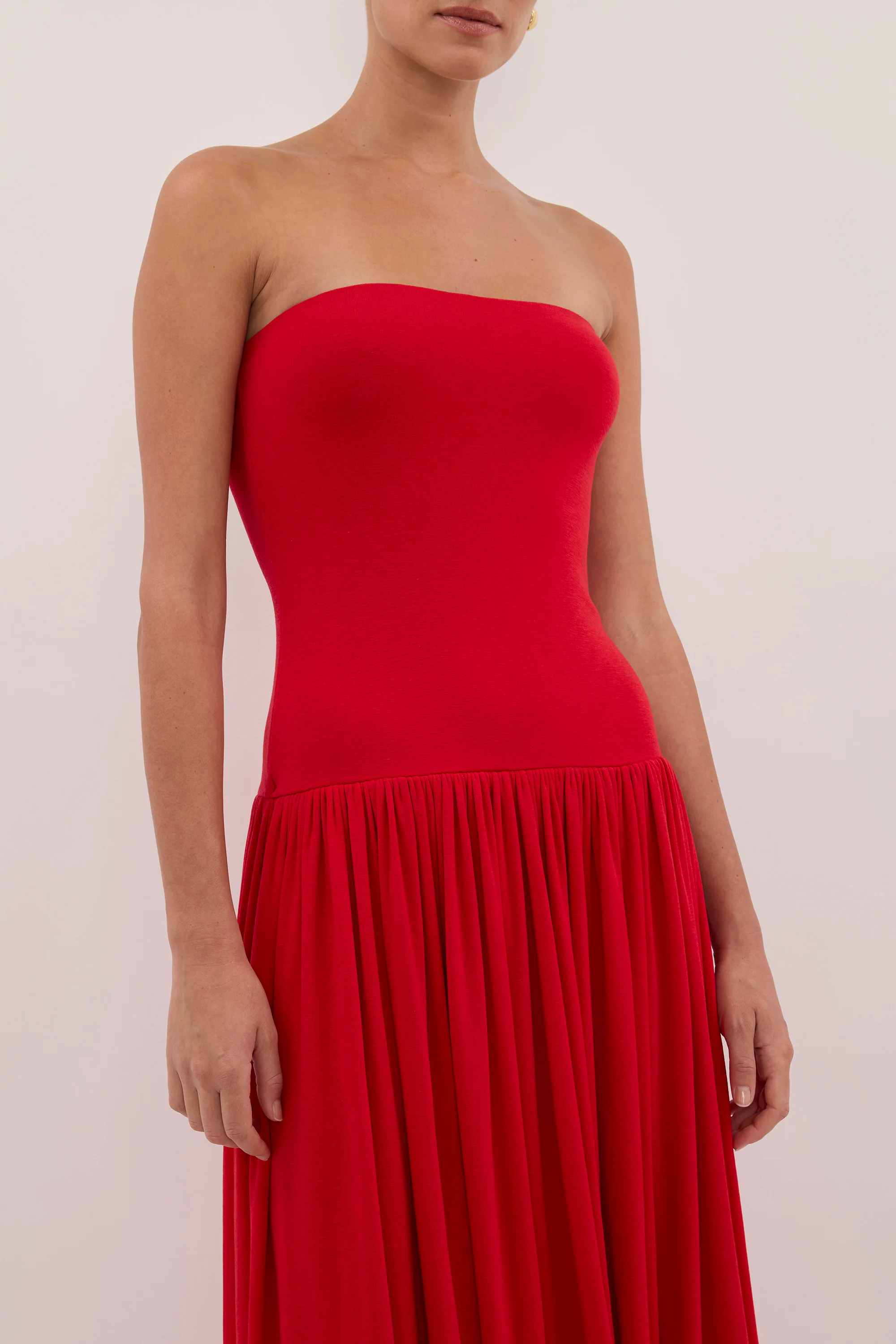 AVEN RED BANDEAU MAXI DRESS - Image 6