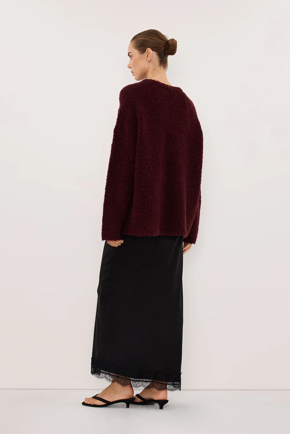 BILLIE WINE TEXTURED KNIT JUMPER - Image 3