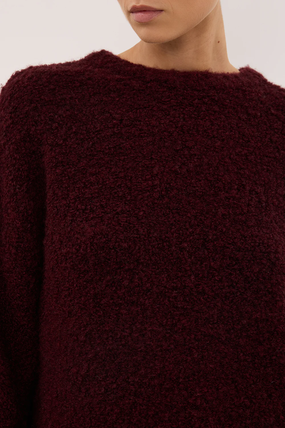 BILLIE WINE TEXTURED KNIT JUMPER - Image 4
