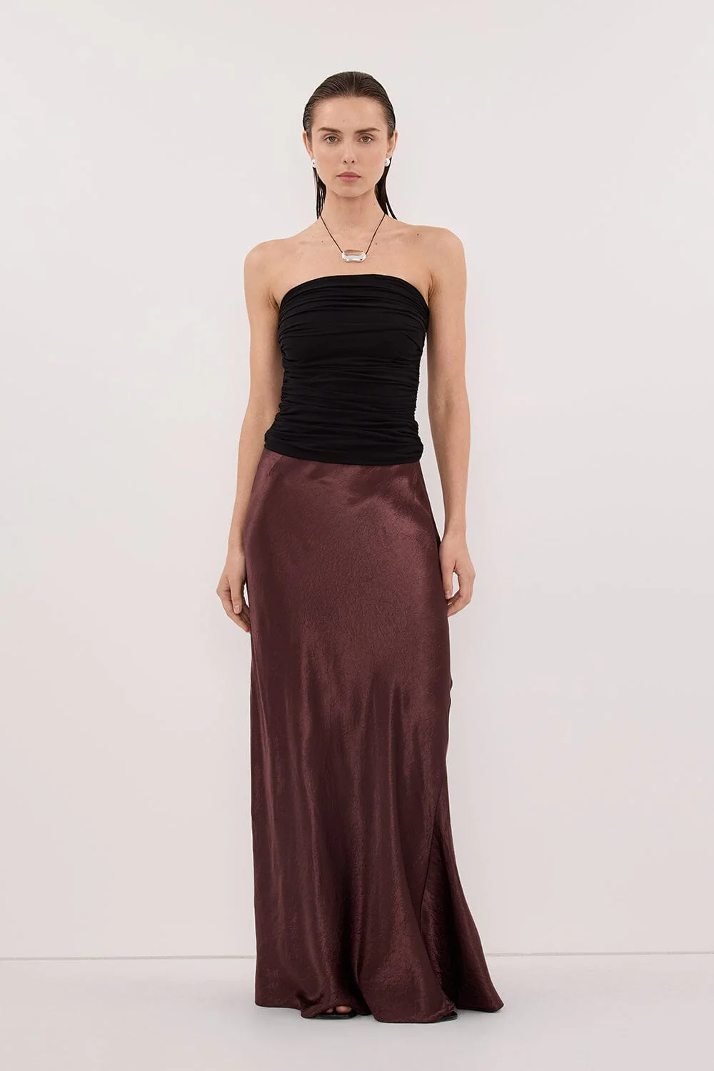 BREANNA WALNUT JACQUARD MAXI SKIRT