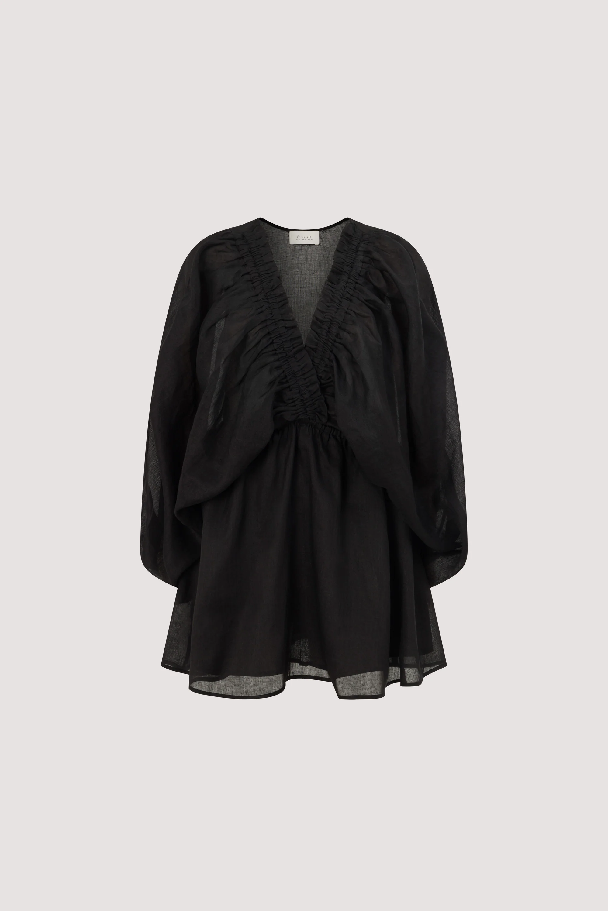 BRIELLE BLACK RAMIE MINI DRESS - Image 6