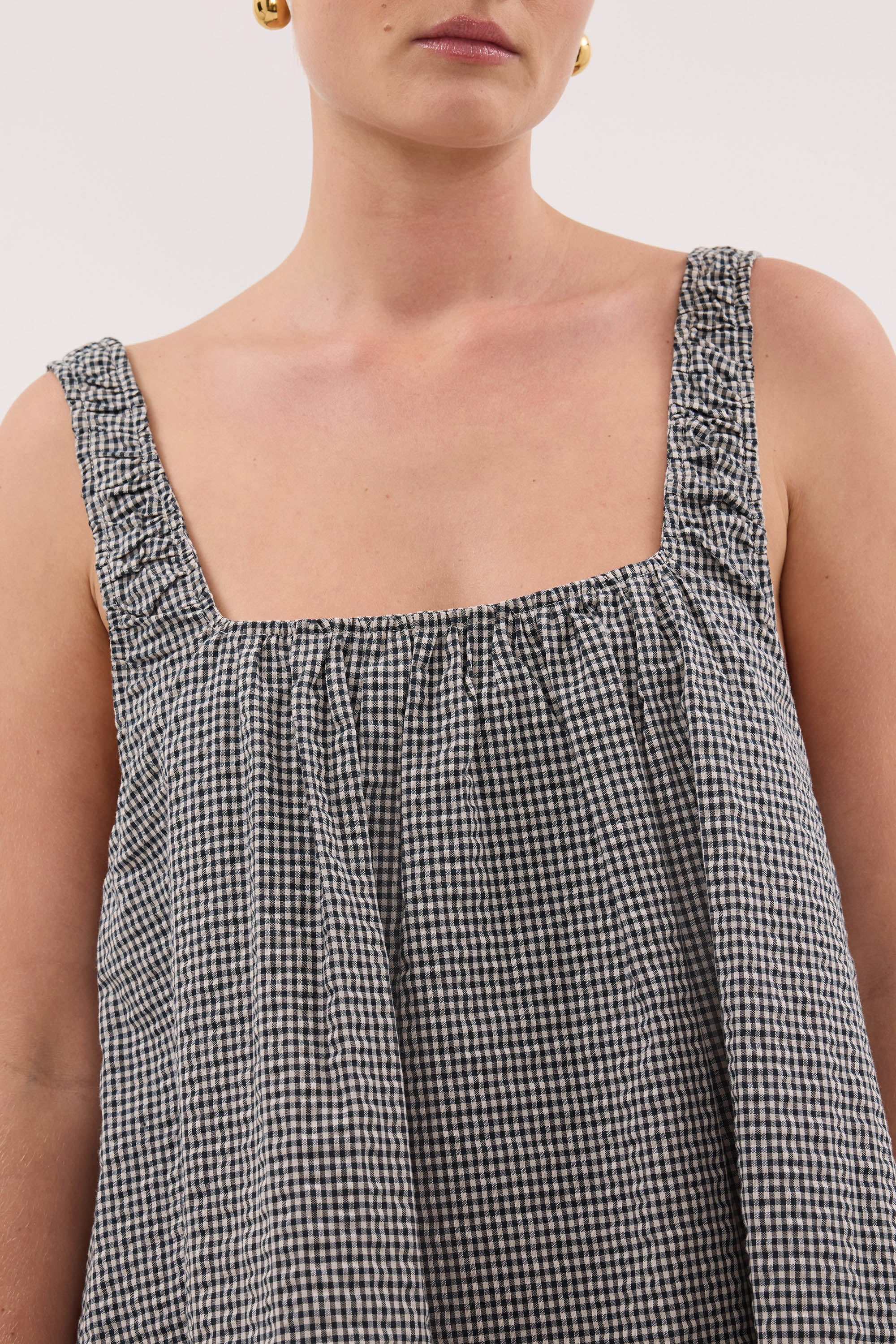 BRIONA GINGHAM COTTON MINI DRESS - Image 5
