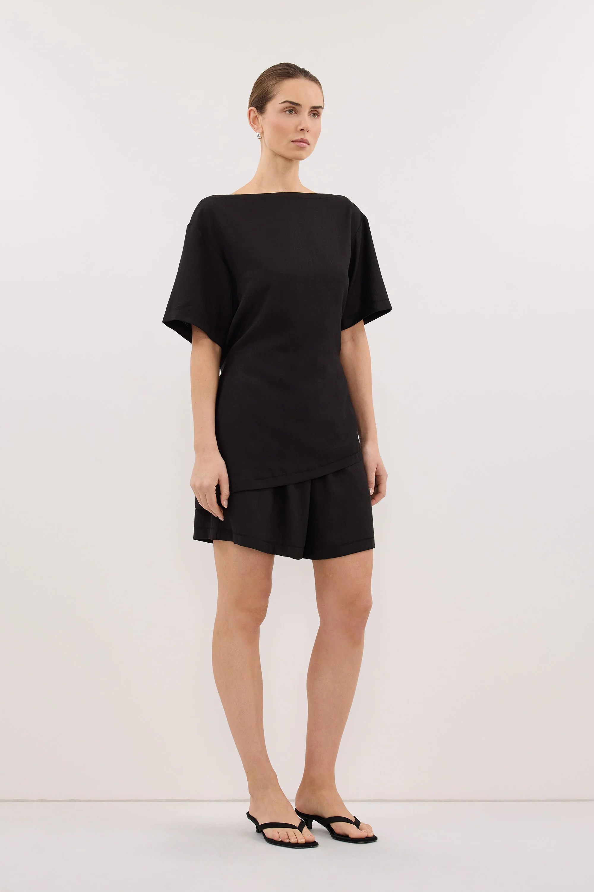 CALIA BLACK DRAWSTRING BERMUDA SHORT - Image 3