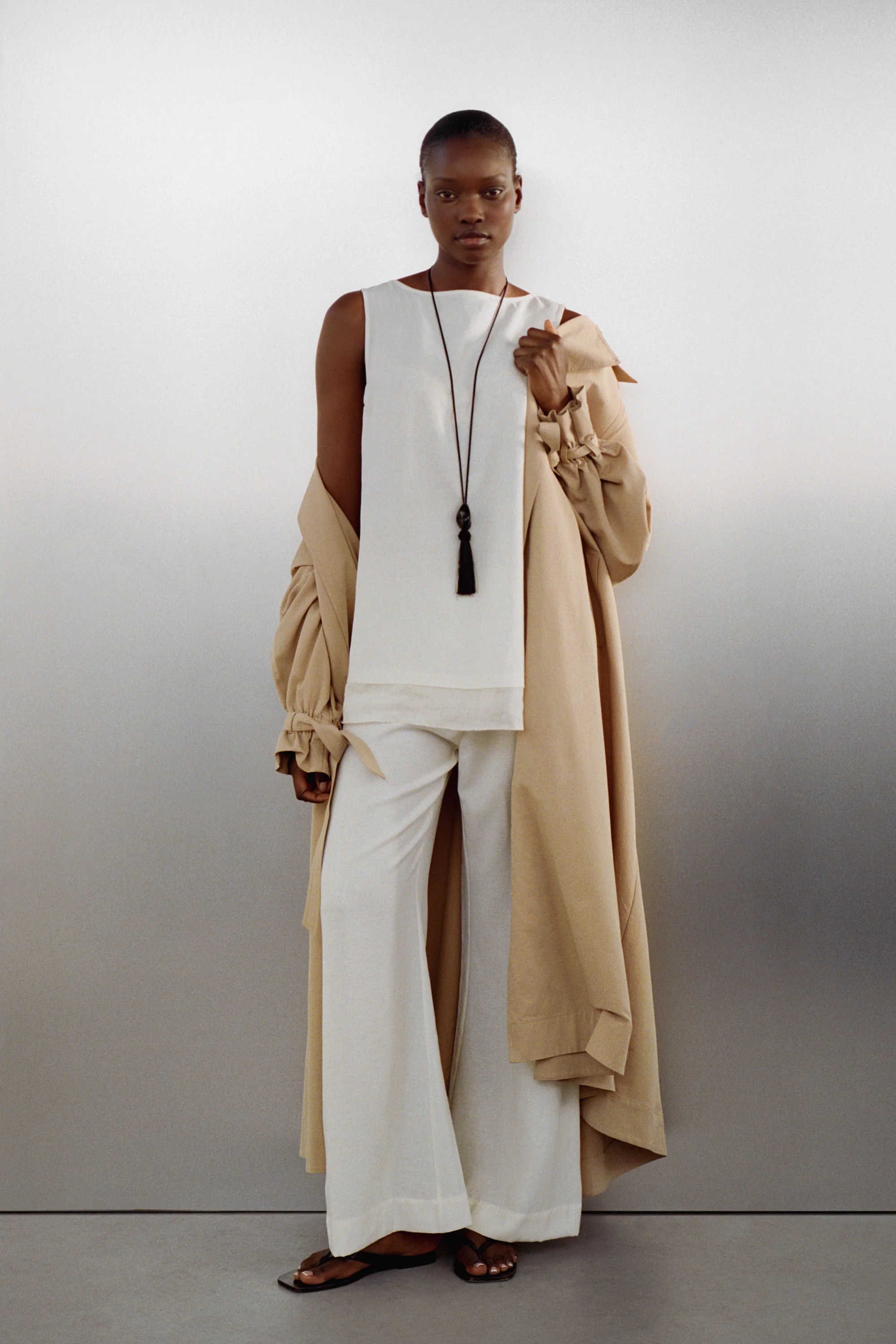 CALIA CREAM BOAT NECK TUNIC TOP