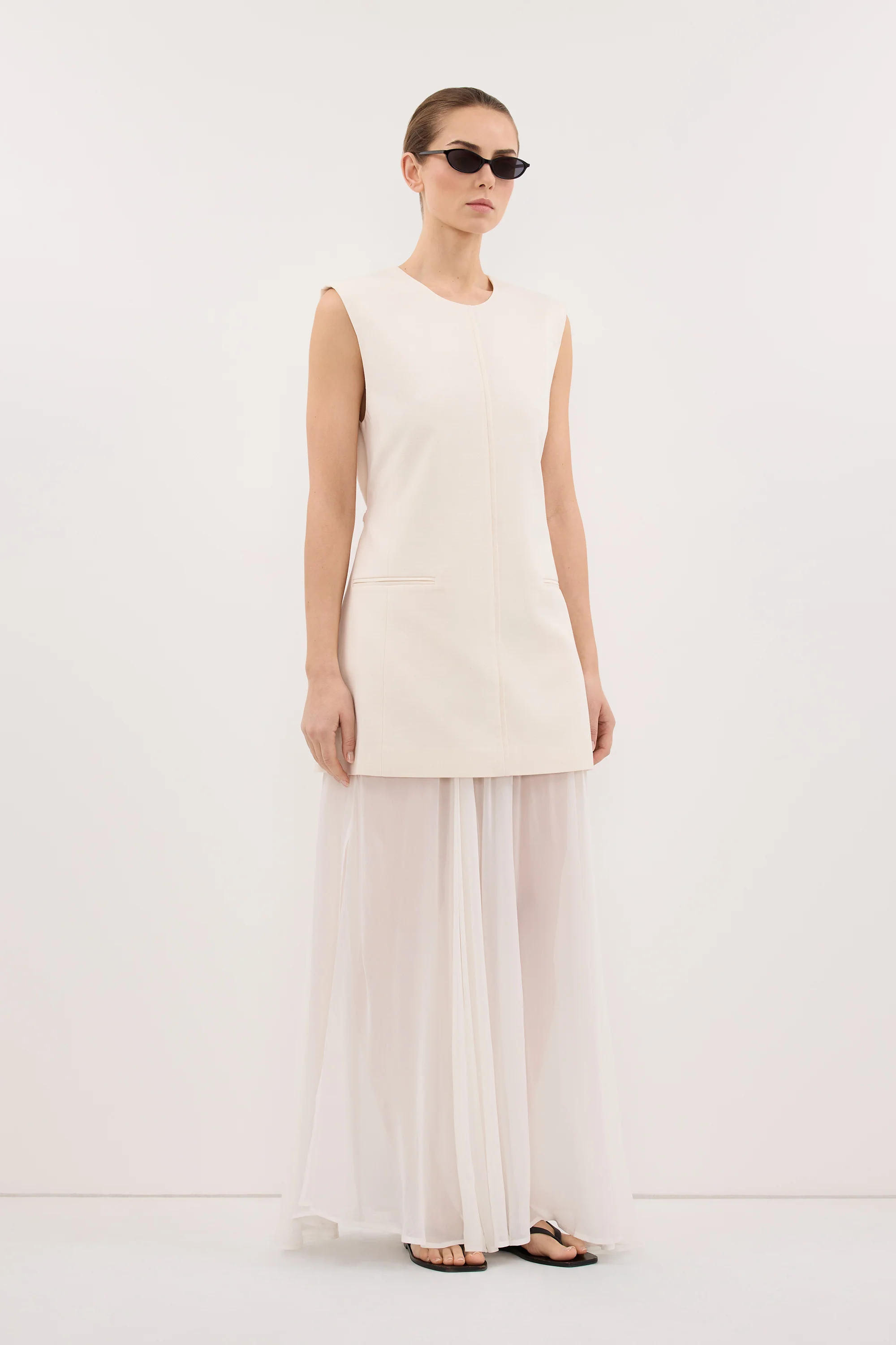 CAMILLE CREAM TWILL MINI DRESS - Image 4