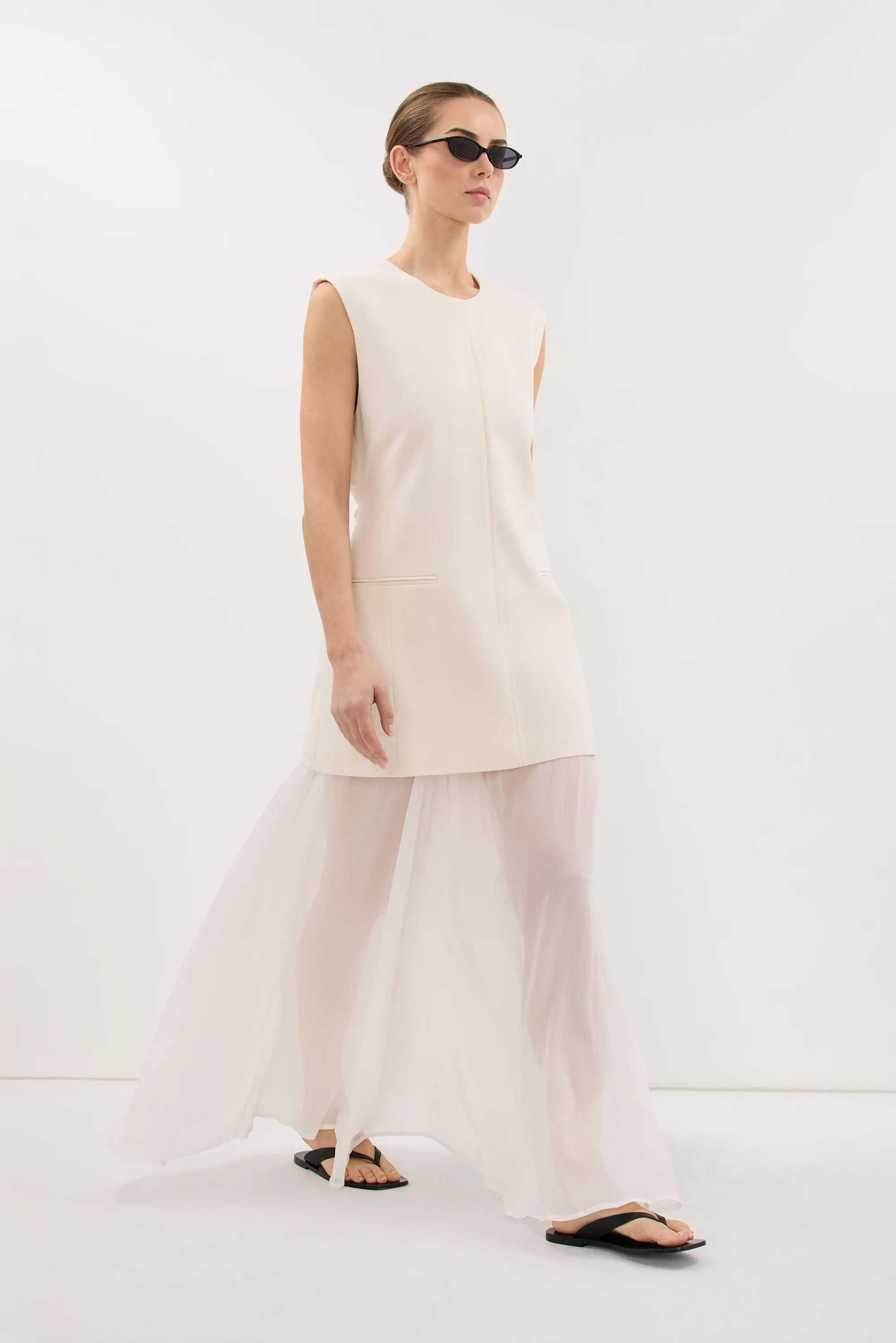 CAMILLE CREAM TWILL MINI DRESS - Image 5