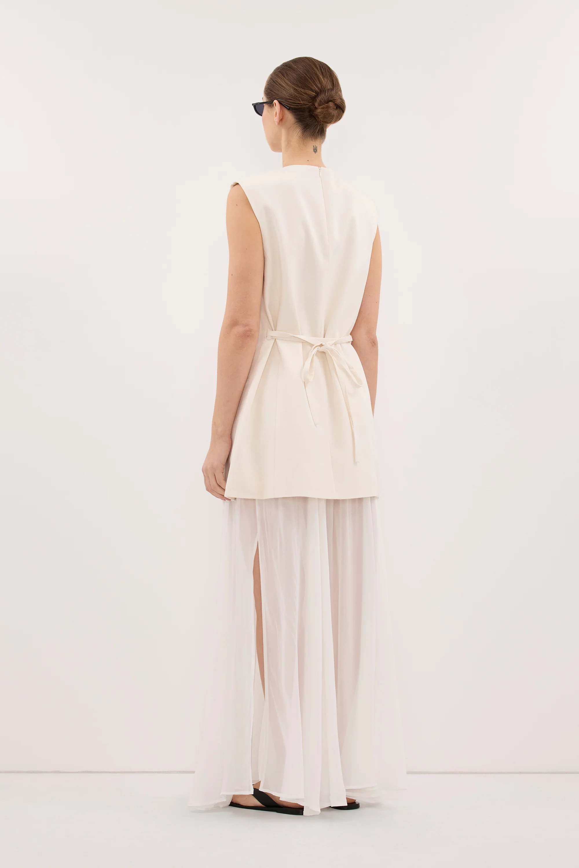 CAMILLE CREAM TWILL MINI DRESS - Image 6