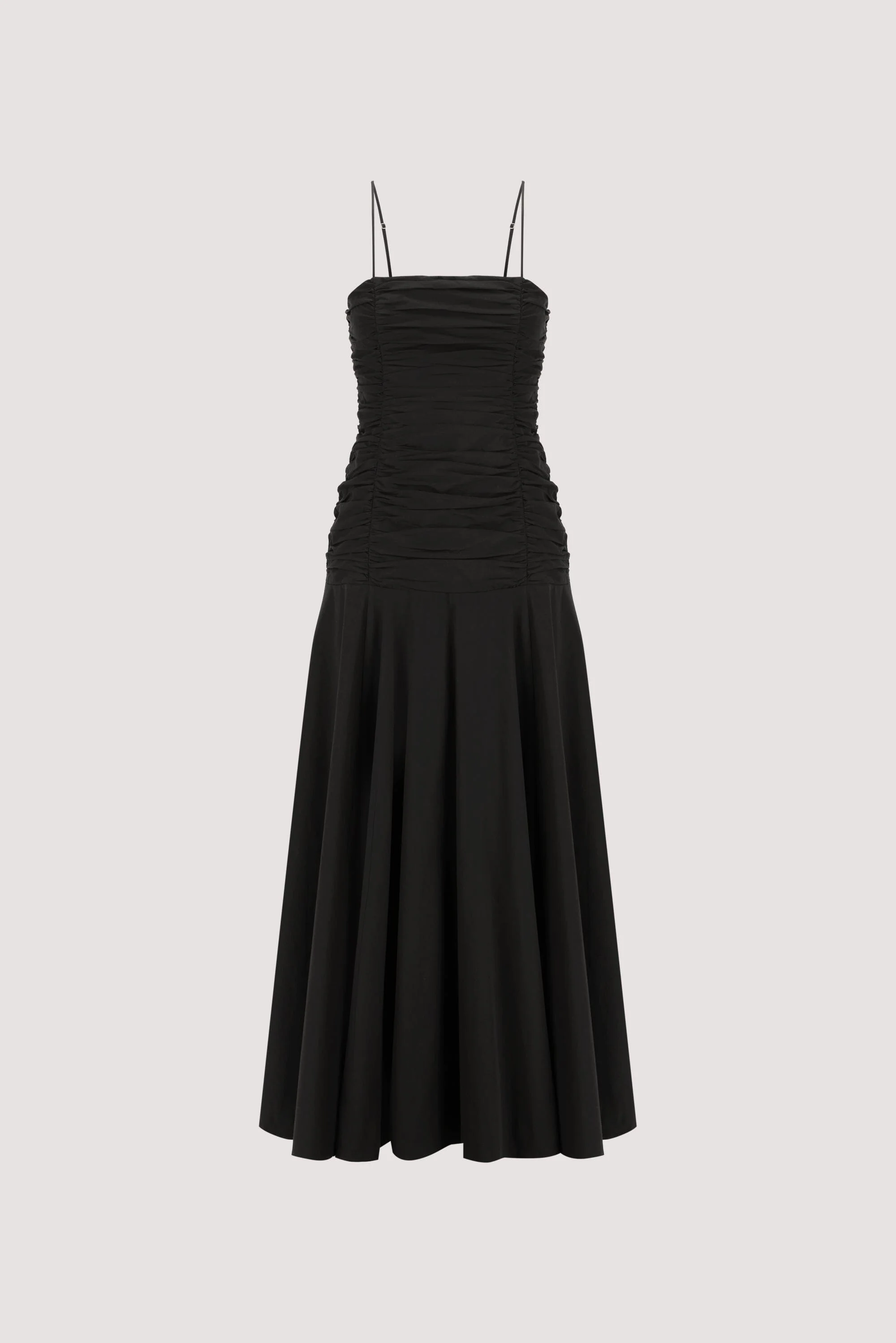 CARA BLACK SLEEVELESS COTTON MIDI DRESS - Image 8