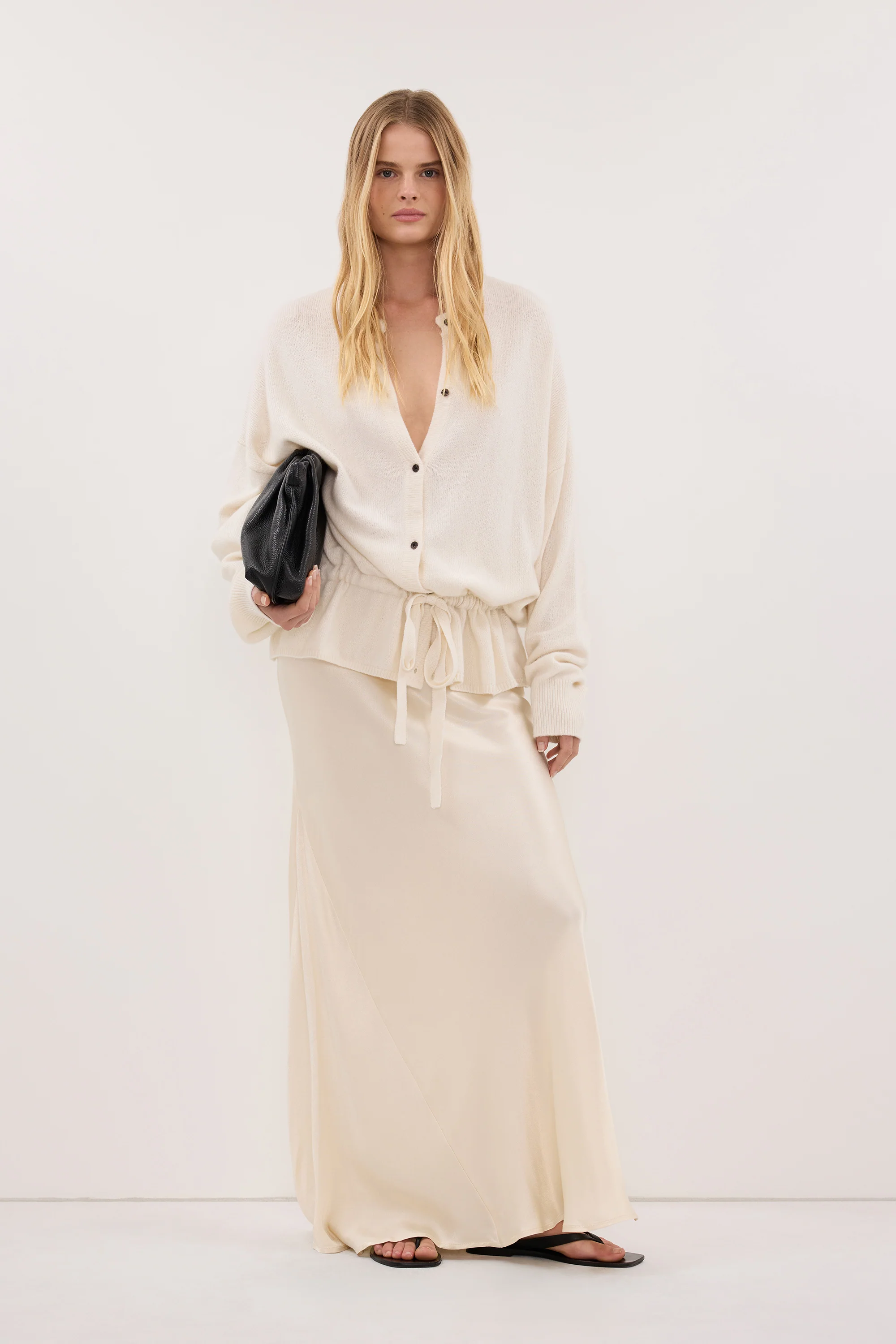 CHARLI CREAM SATIN MAXI SKIRT