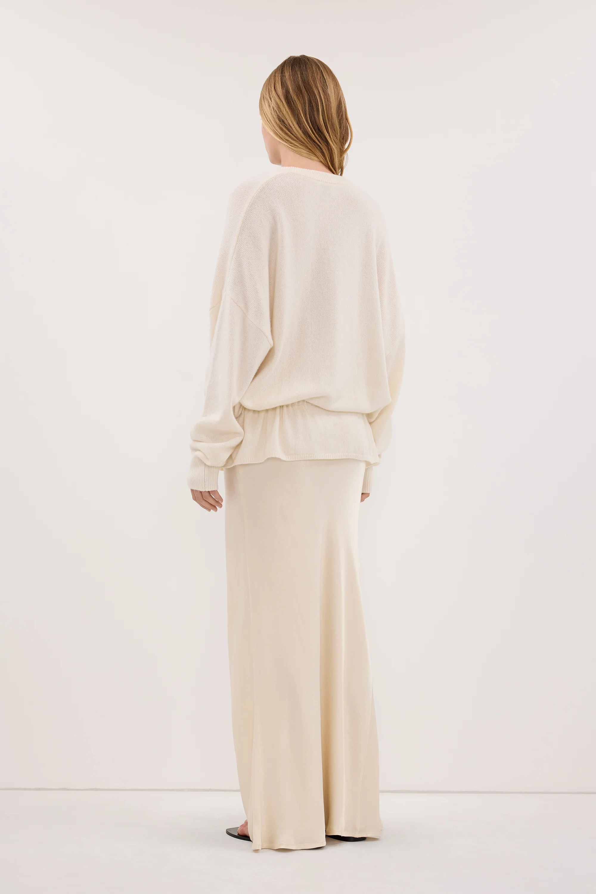 CHARLI CREAM SATIN MAXI SKIRT - Image 3