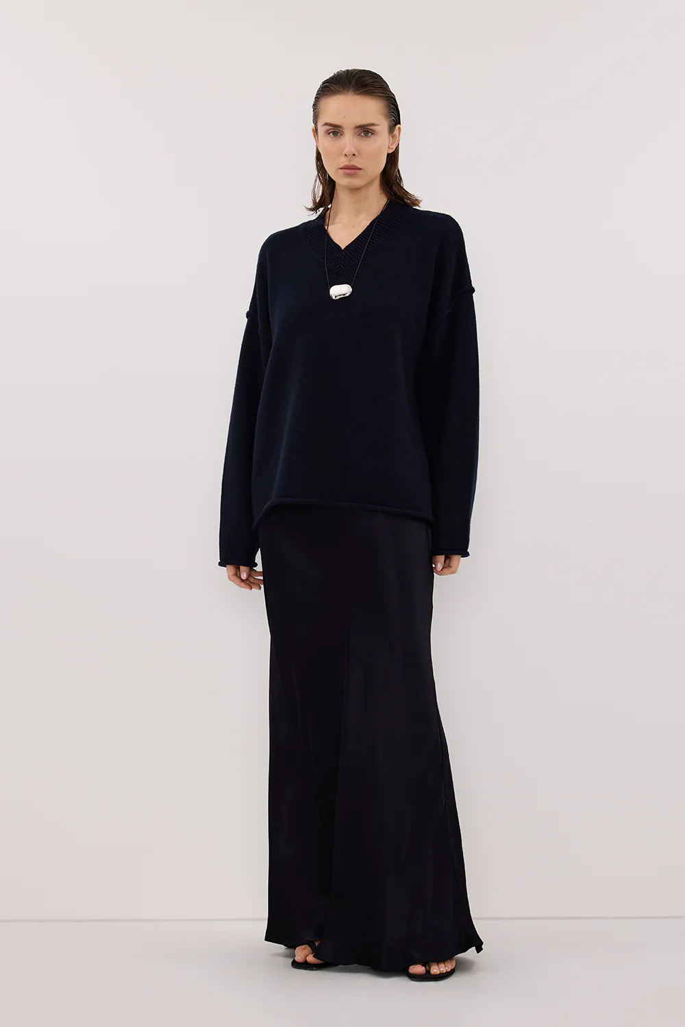 CHARLI INK SATIN MAXI SKIRT