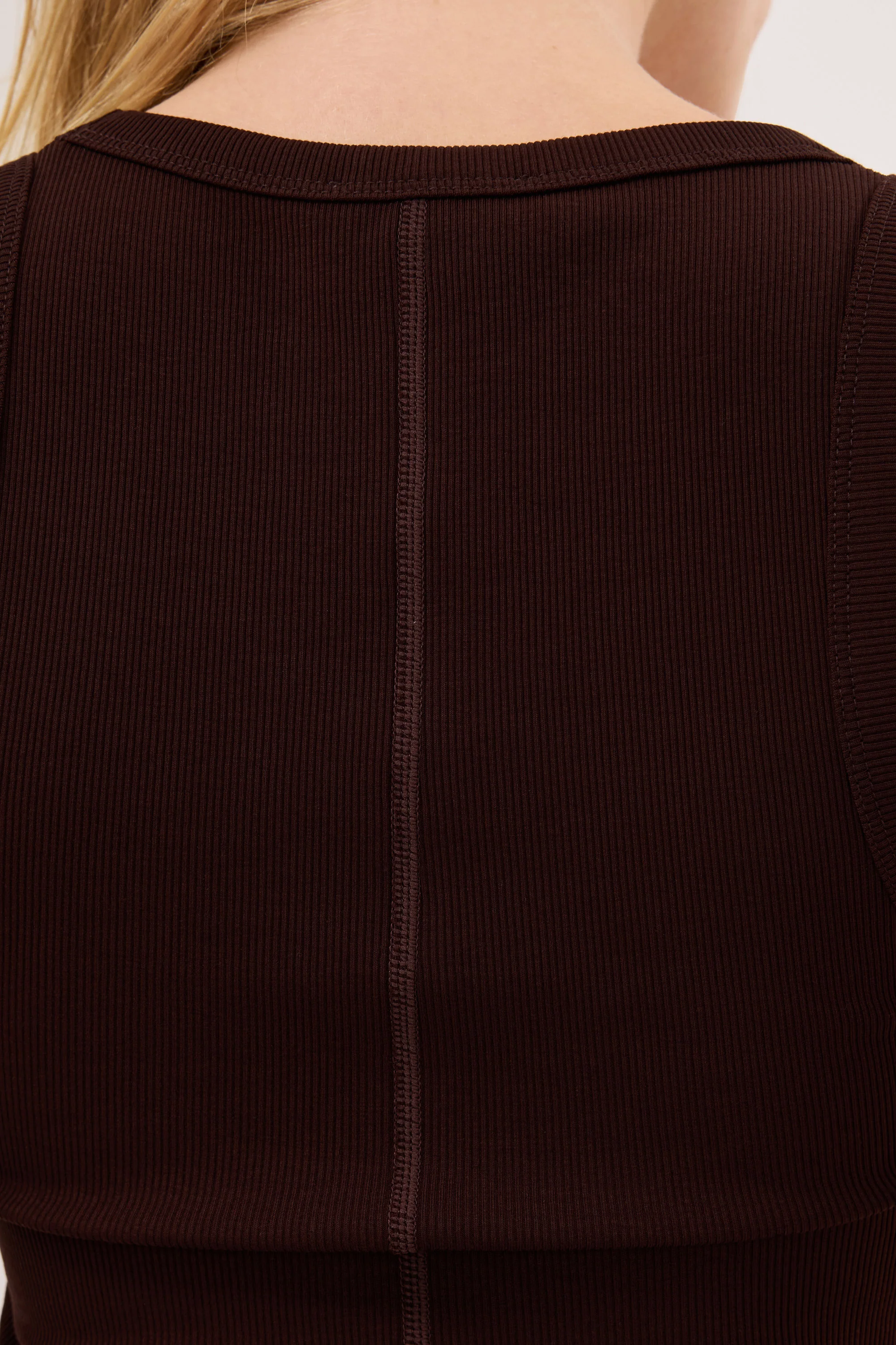 CLARA BURNT CHOC SCOOP NECK TANK TOP - Image 5