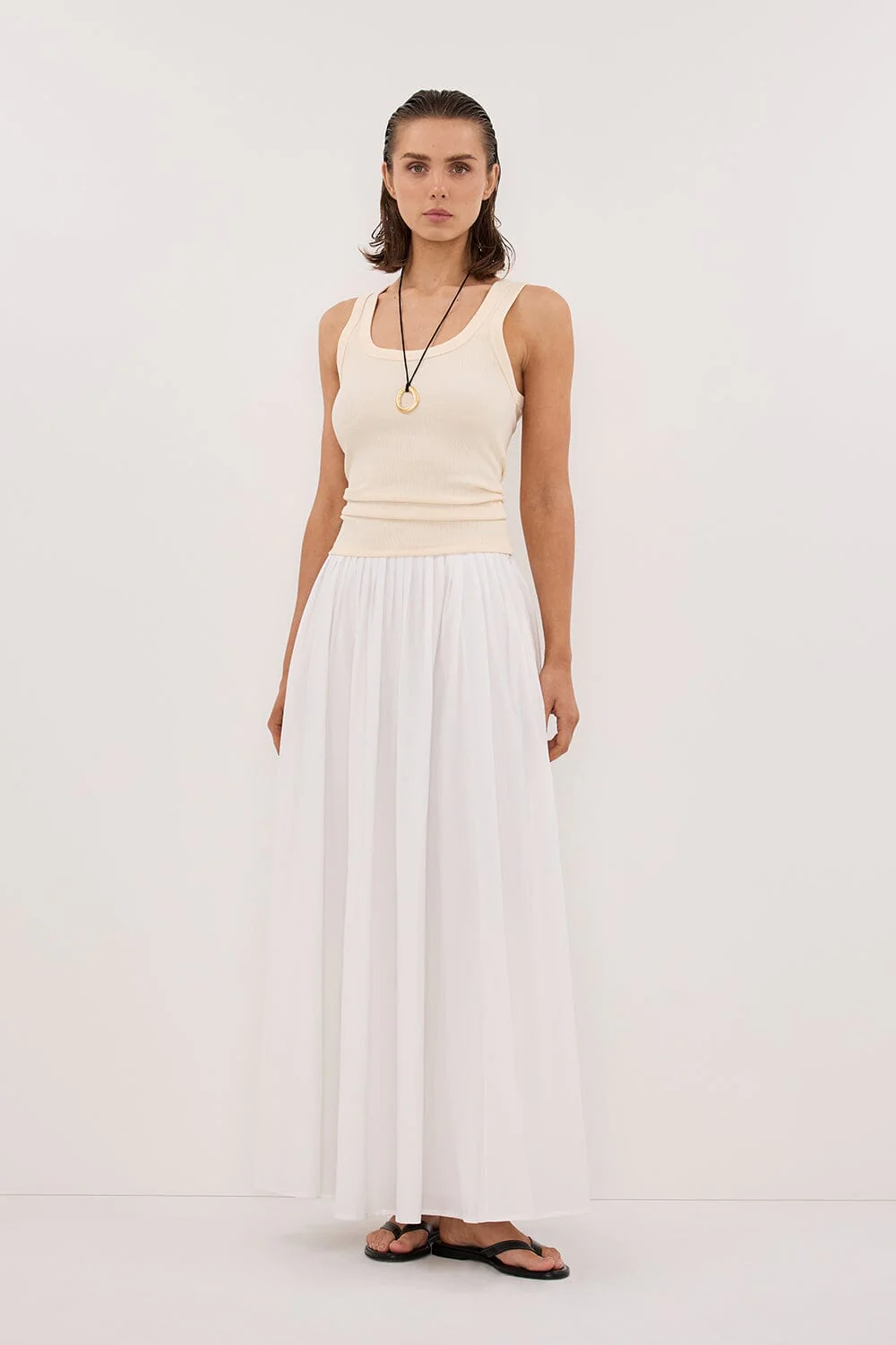 CLARA SANDSTONE SCOOP NECK TANK TOP
