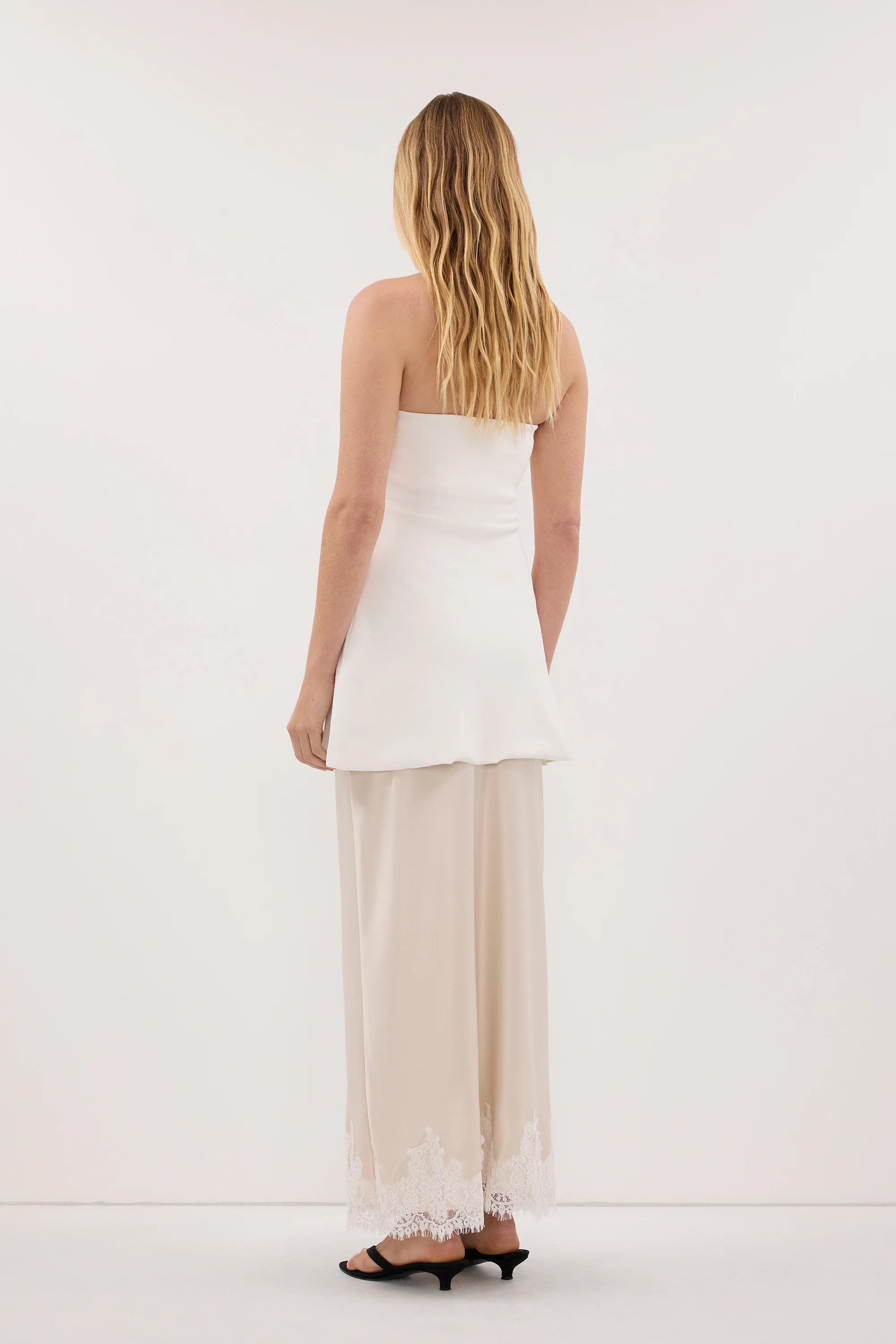 COCO OFF WHITE LONGLINE BANDEAU KNIT TOP - Image 4