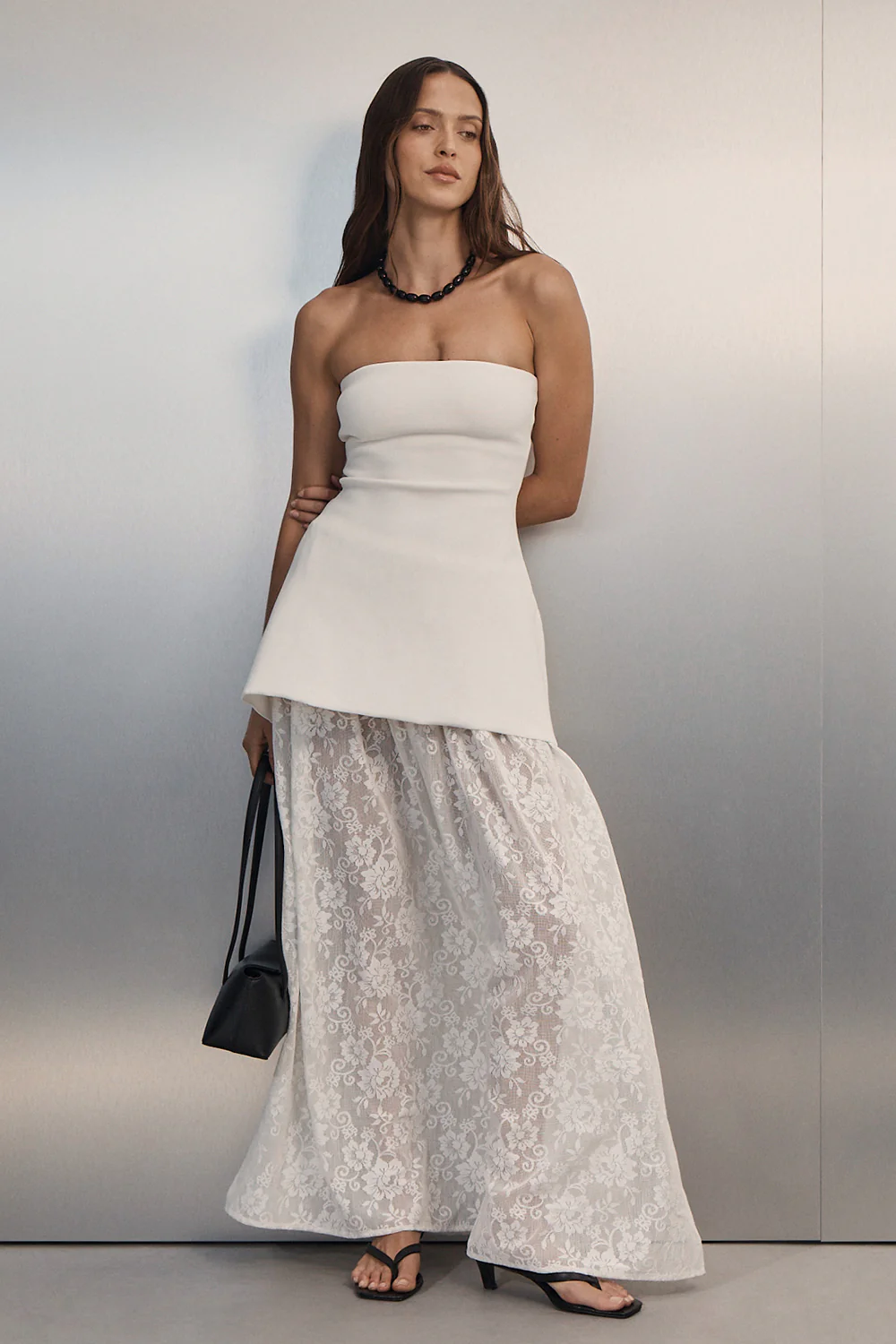 COCO OFF WHITE LONGLINE BANDEAU KNIT TOP - Image 6